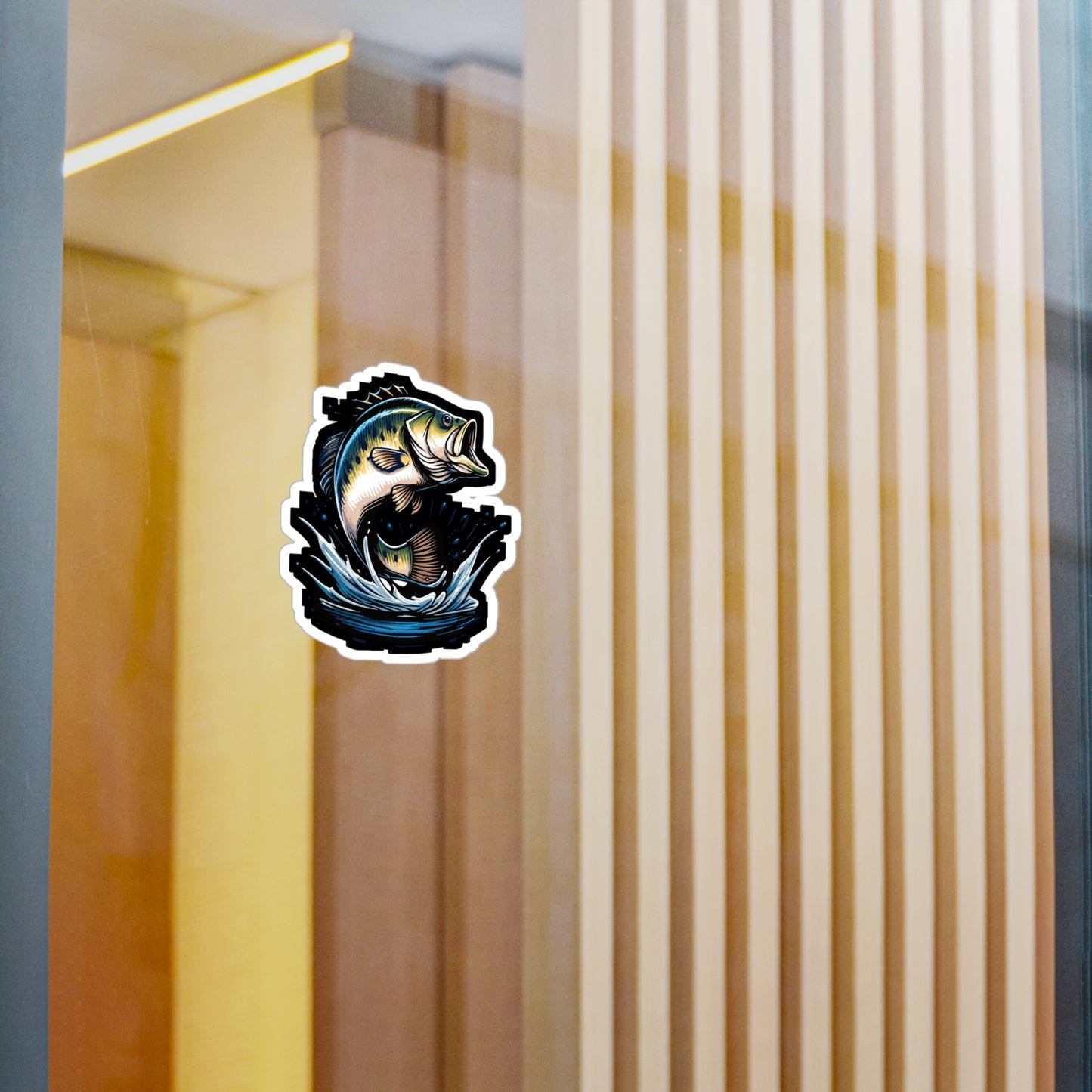 Jumping Bass Fish - Bass Sticker for Car Window Laptop Sticker. Water Bottle Sticker, Vinyl Fishing Decal, Aquatic Sticker - Bass Gift