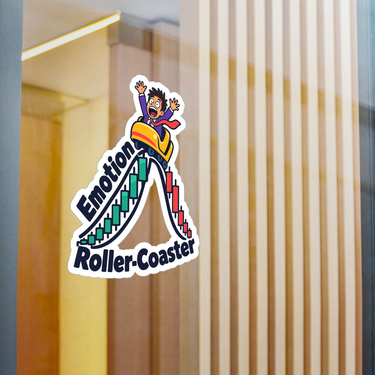 Day Trading Sticker - Emotion Roller-Coaster Design for the Stock Market and Forex Trader, Laptop and Water Bottle Decals