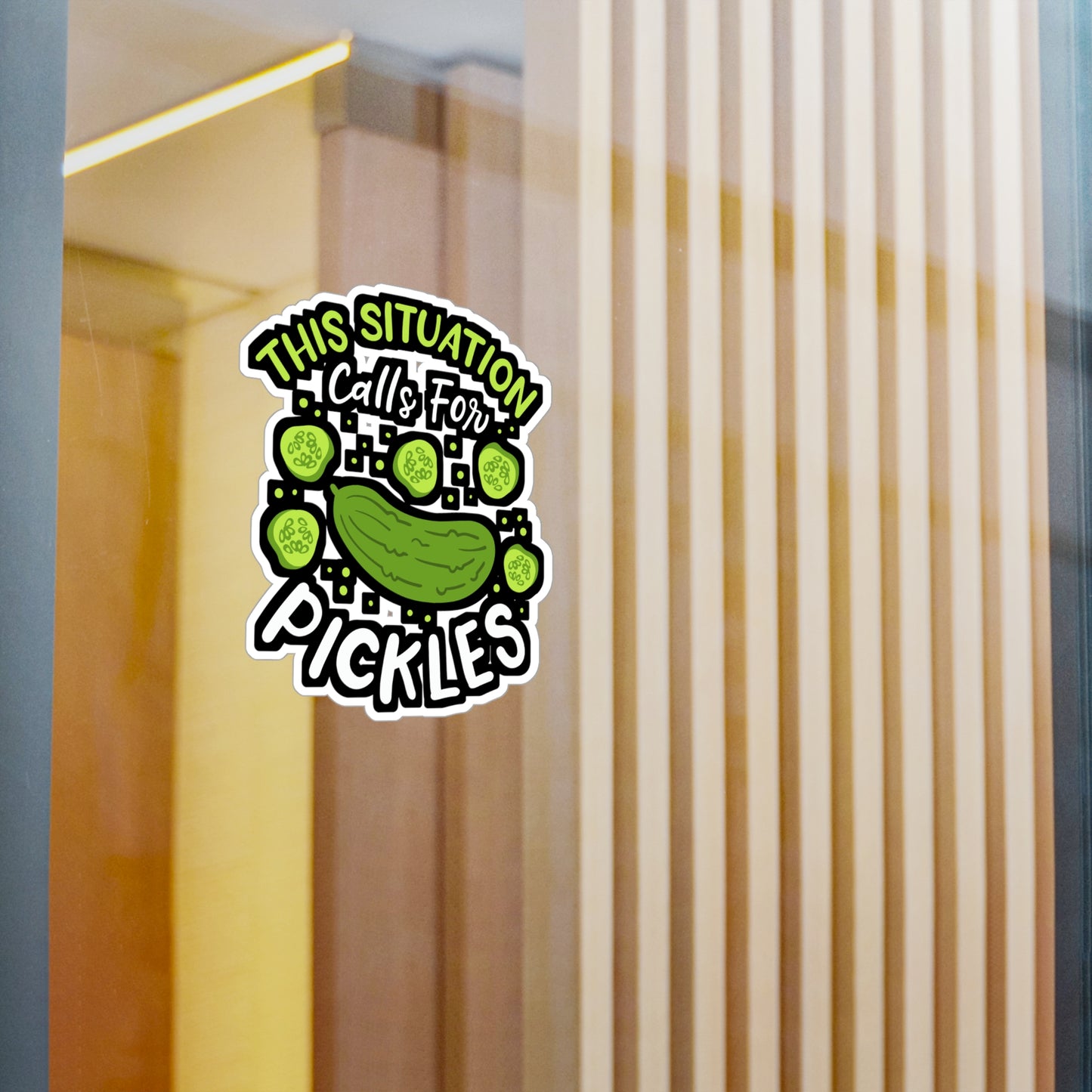 This Situation Calls For Pickles - Pickle Sticker for Laptop Sticker. Water Bottle Sticker, Vinyl Cucumber Decal - Pickle Gift