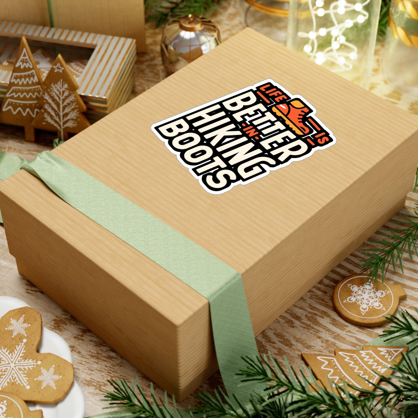 Life Is Better In Hiking Boots - Hiking Sticker for Laptop Sticker. Water Bottle Sticker, Vinyl Hiker Decal - Hiking Gift