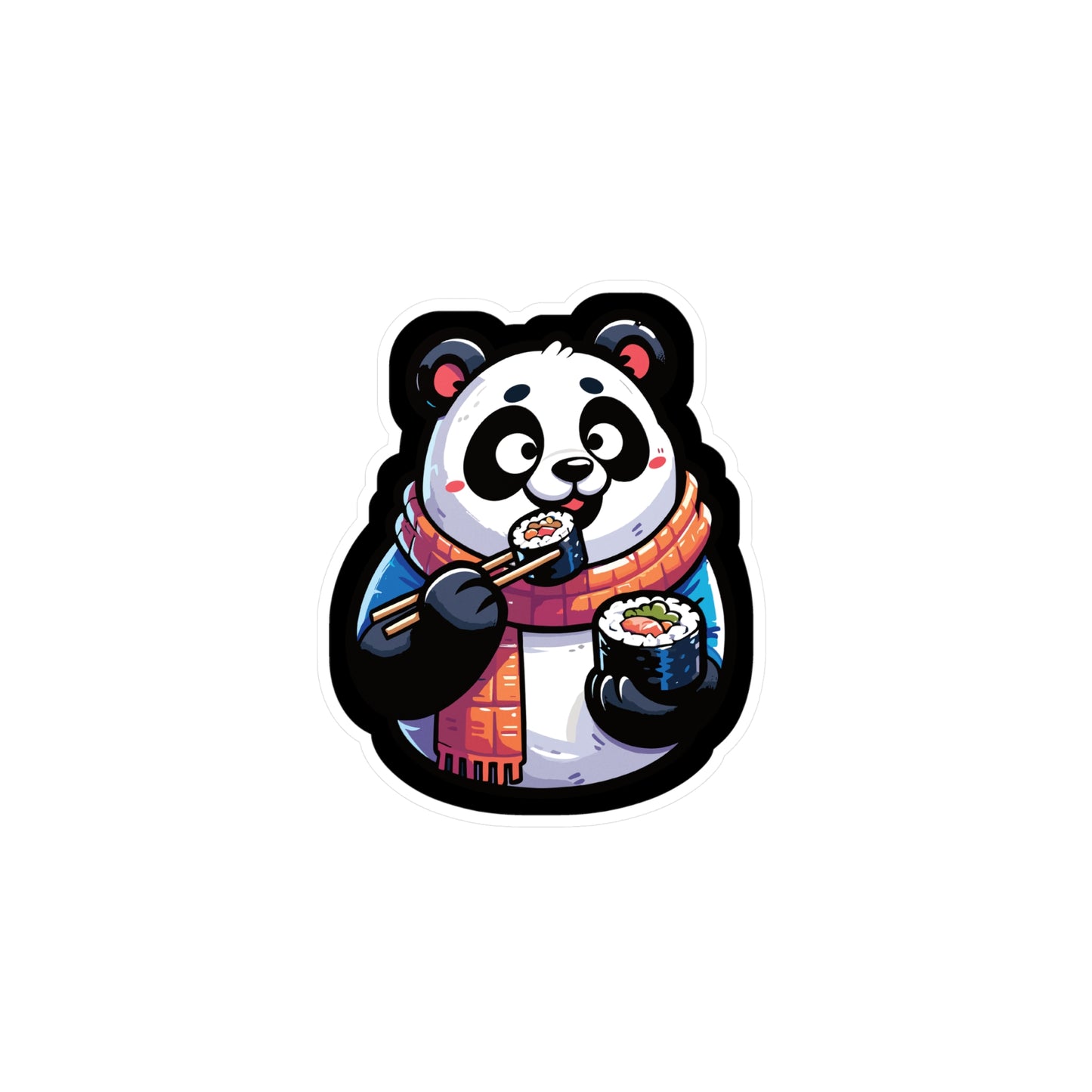 Panda Sushi Japanese Food - Sushi Sticker for Car Window Laptop Sticker. Water Bottle Sticker, Vinyl Fish Decal, Rolls Sticker - Sushi Gift