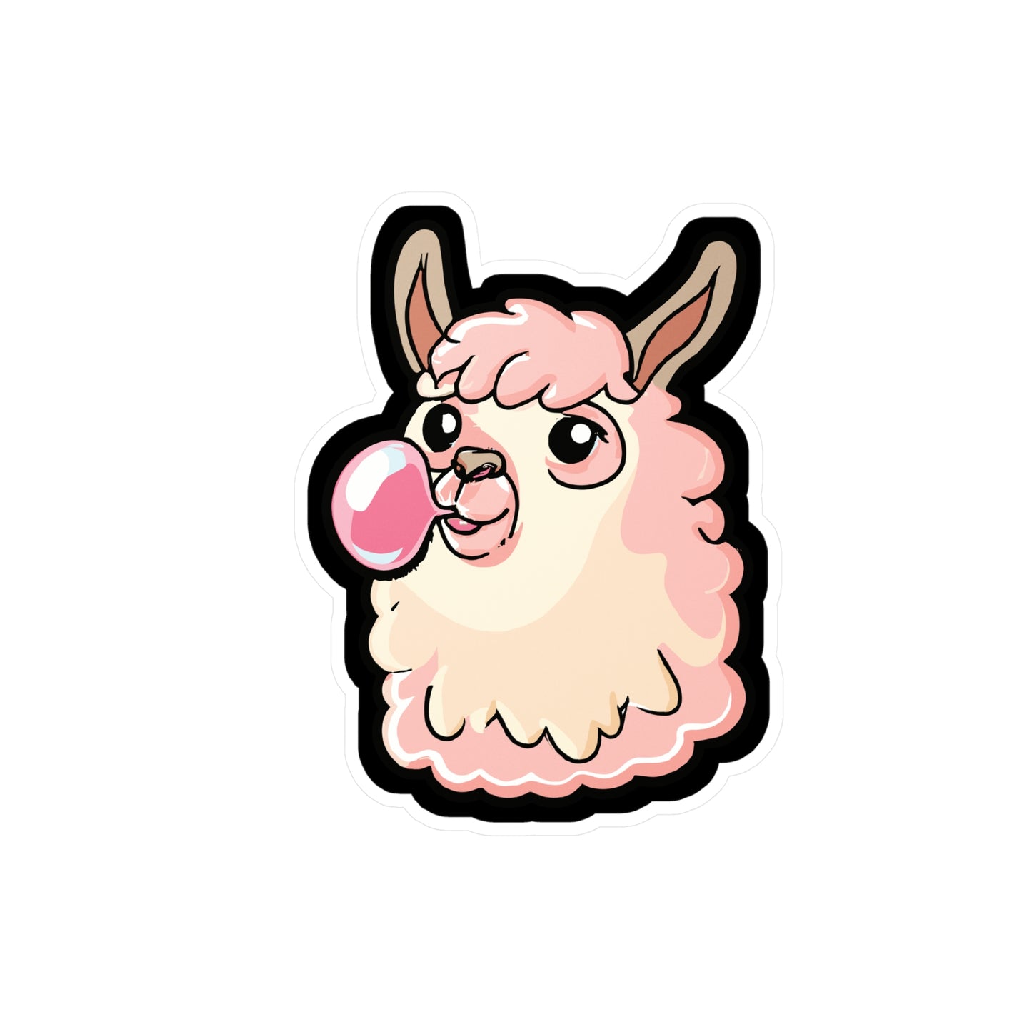 Llama with Bubblegum - Llama Sticker for Car Window Laptop Sticker. Water Bottle Sticker, Vinyl Bubblegum Decal, Quirky Sticker - Llama Gift