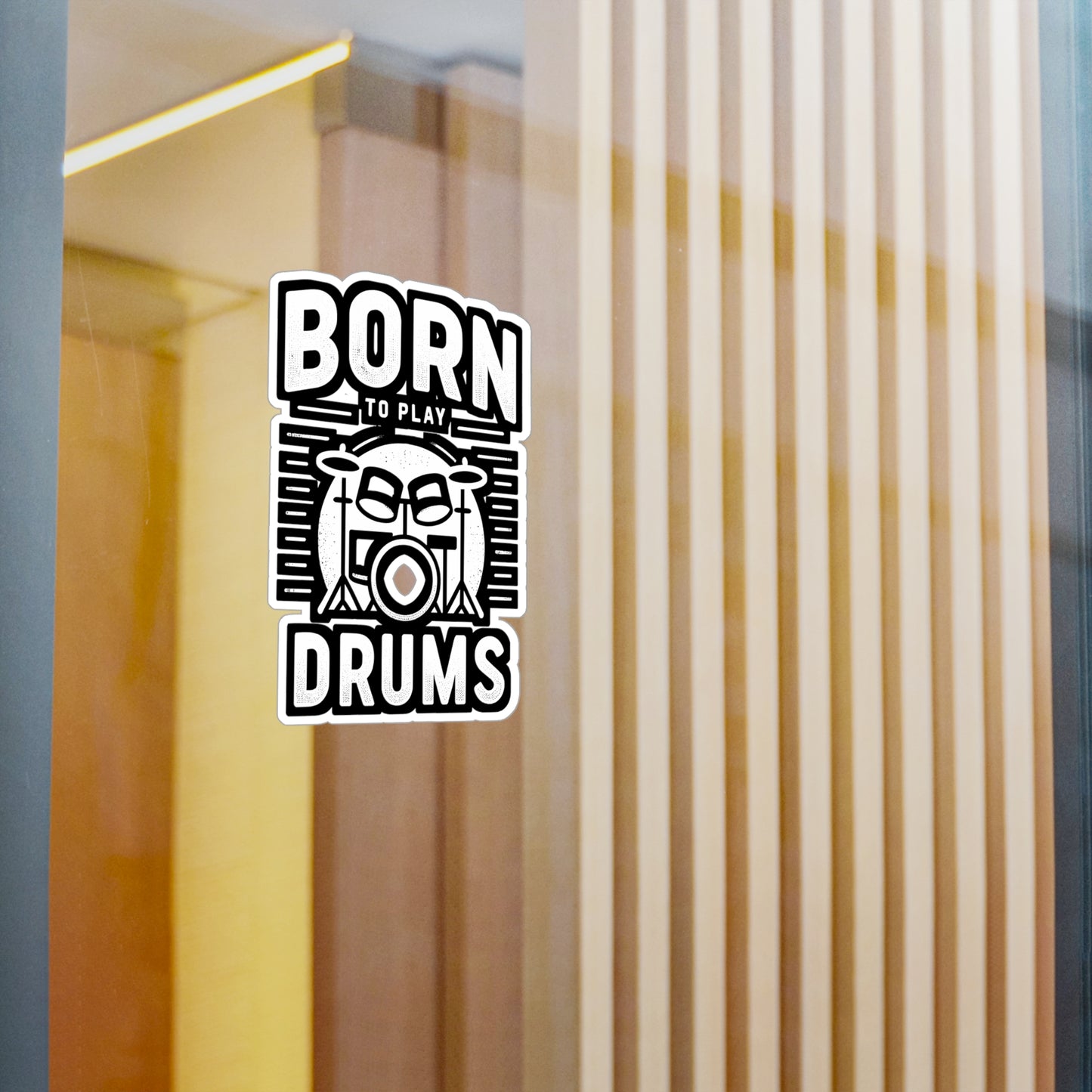 Born To Play Drums - Audio-engineer Sticker for Laptop Sticker. Water Bottle Sticker, Vinyl Monitor Decal - Audio-engineer Gift