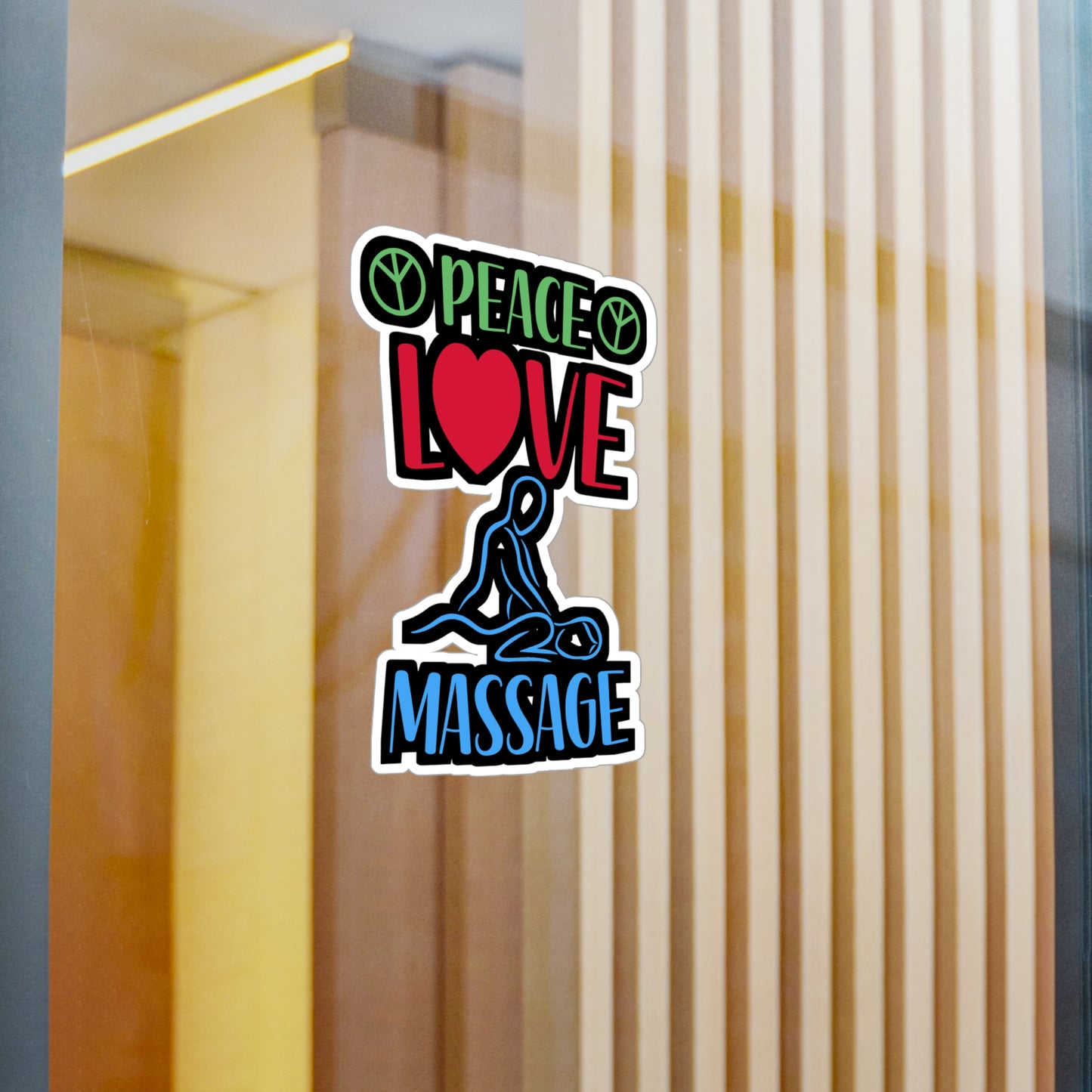 Peace Love Massage - Massage Sticker for Wall, Laptop, Window, Truck, Car Massage Gift Vinyl Massage therapist Decal Sticker