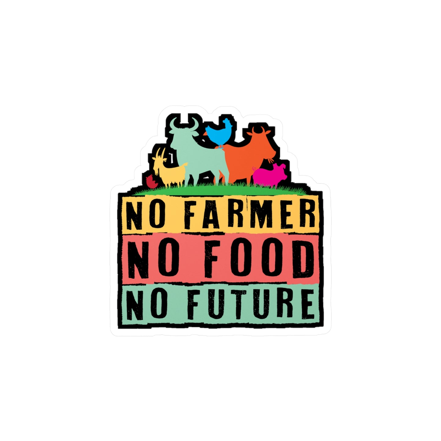 Nor Farmer No Food - Farmer Sticker for Car Window Laptop Sticker. Water Bottle Sticker, Vinyl Farm Decal, Farming Sticker - Farmer Gift