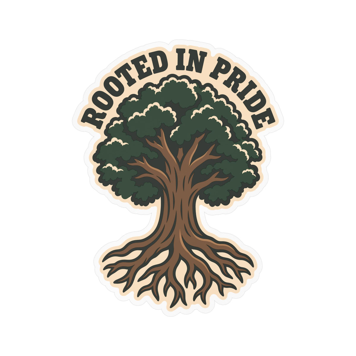 Tree Sticker - Rooted in Pride Design, Tree Worker and Branch Manager Decals for Laptop or Water Bottle