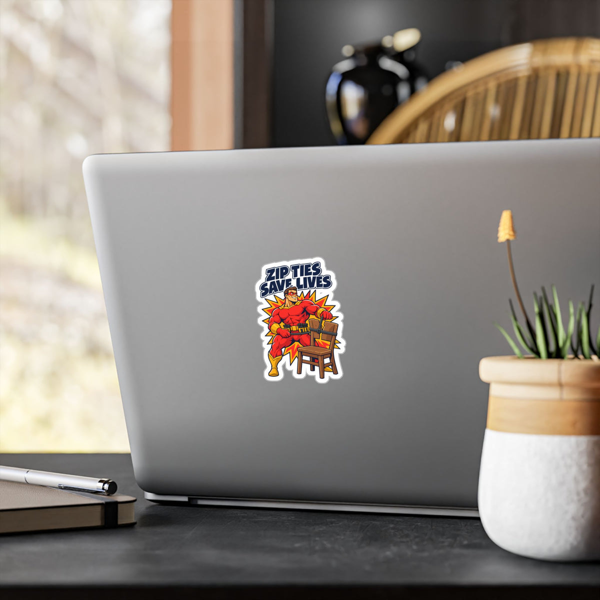 Upcycling Sticker - Zip Ties Save Lives, Recycling Art for Sustainability Fans, Laptop and Water Bottle Decals