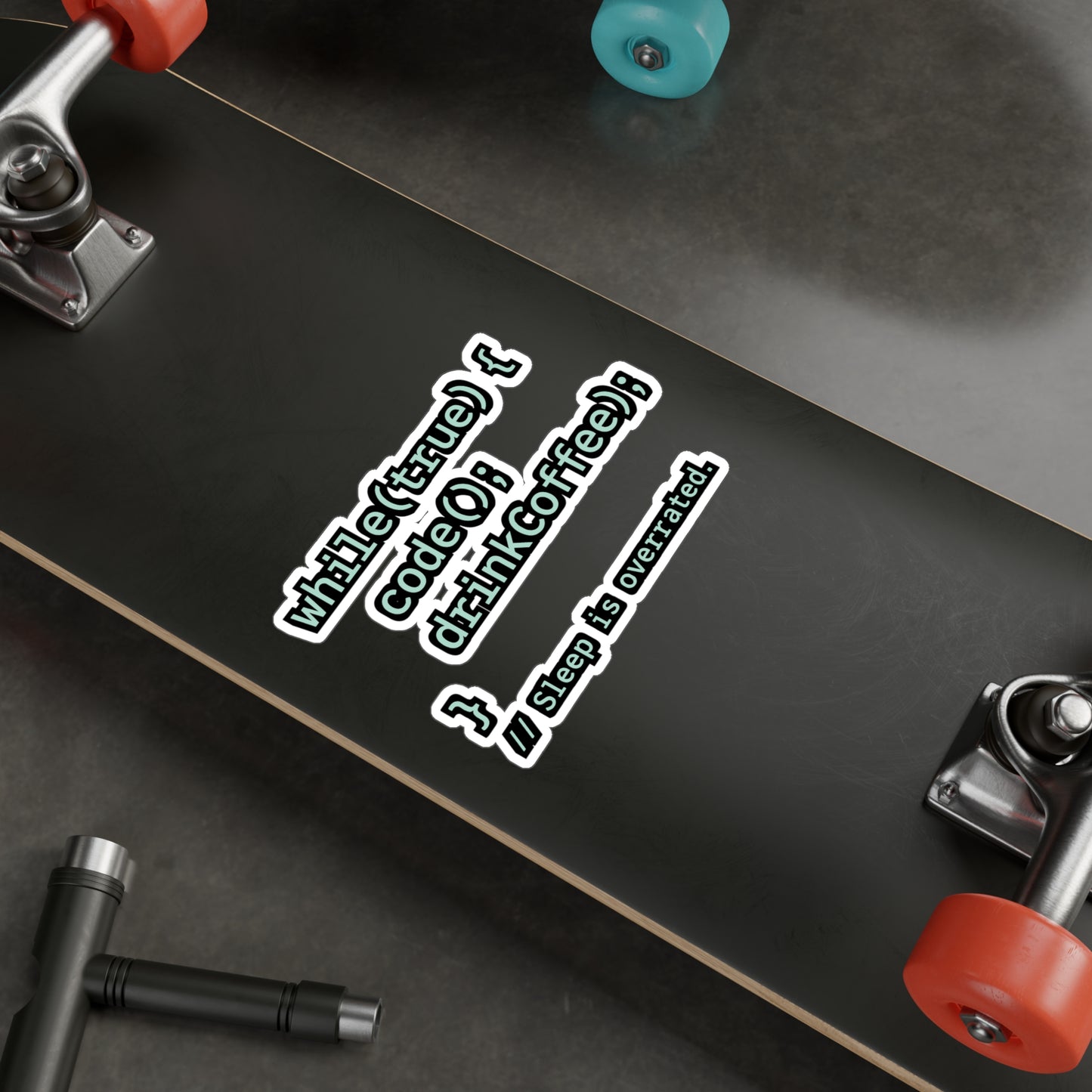 Programming Sticker "while(true)" – Coding Decals for Developers, Waterproof Vinyl for Laptop or Water Bottle, Software Gift Idea