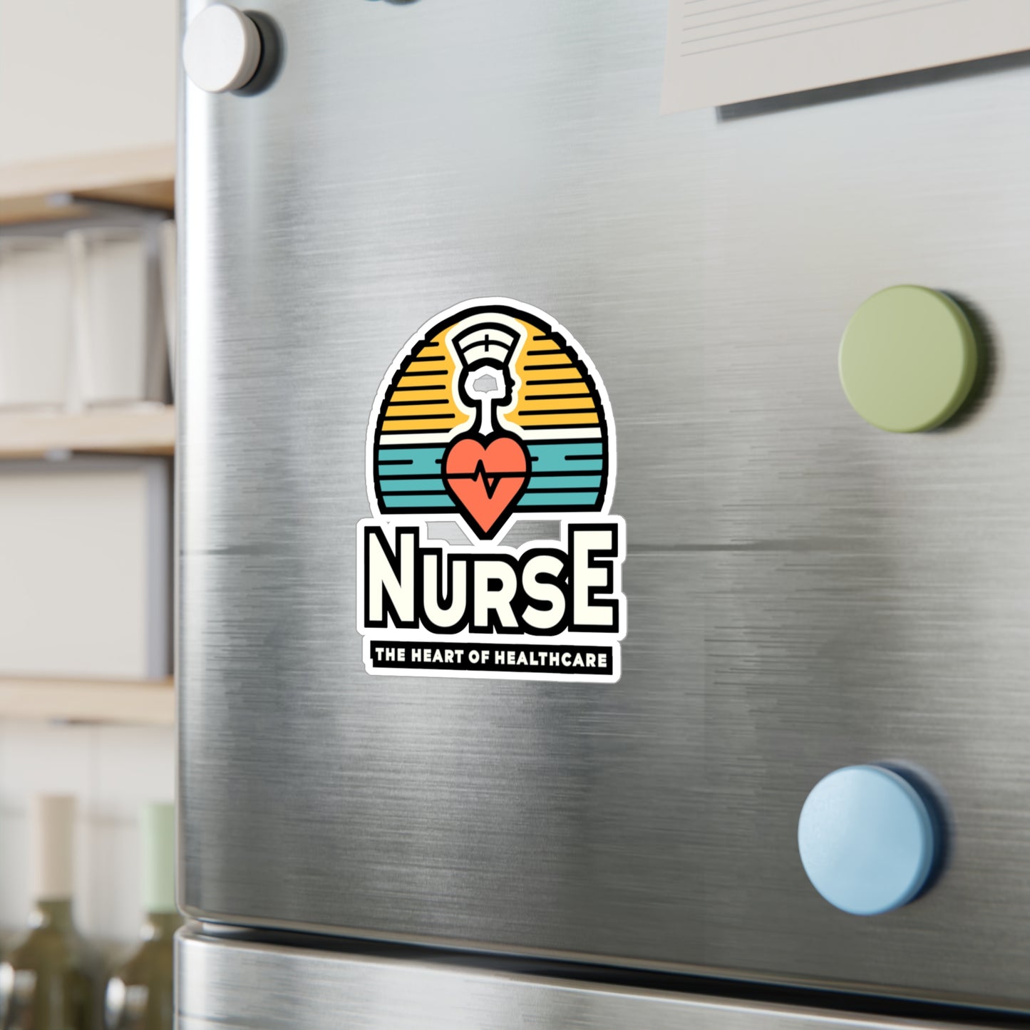 Nurse The heart of healthcare - Nurse Sticker for Laptop Sticker. Water Bottle Sticker, Vinyl Nursing-student Decal - Nurse Gift