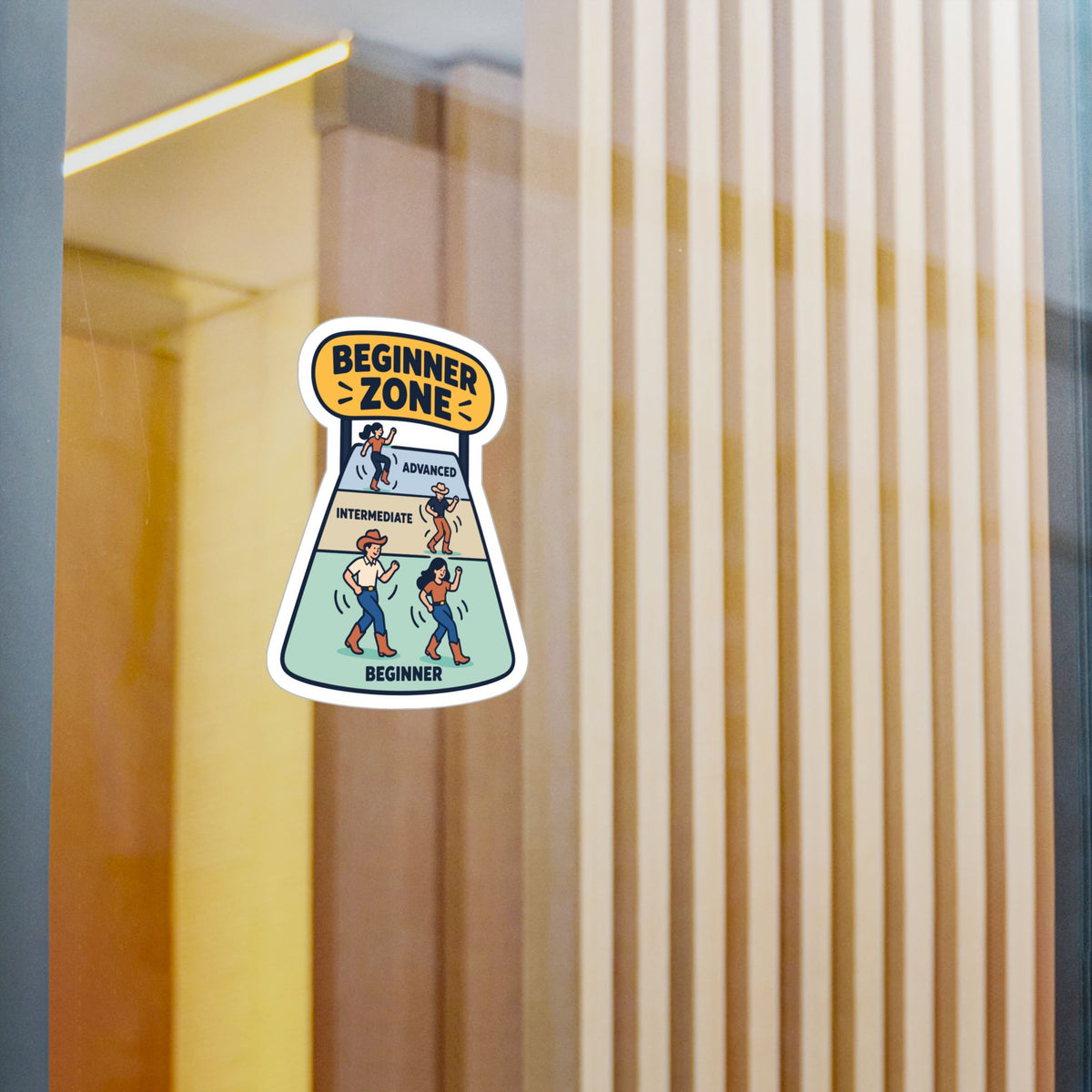 Line Dance Sticker - Beginner Zone Design for Country Dancers, Western Decals for Laptop and Water Bottle