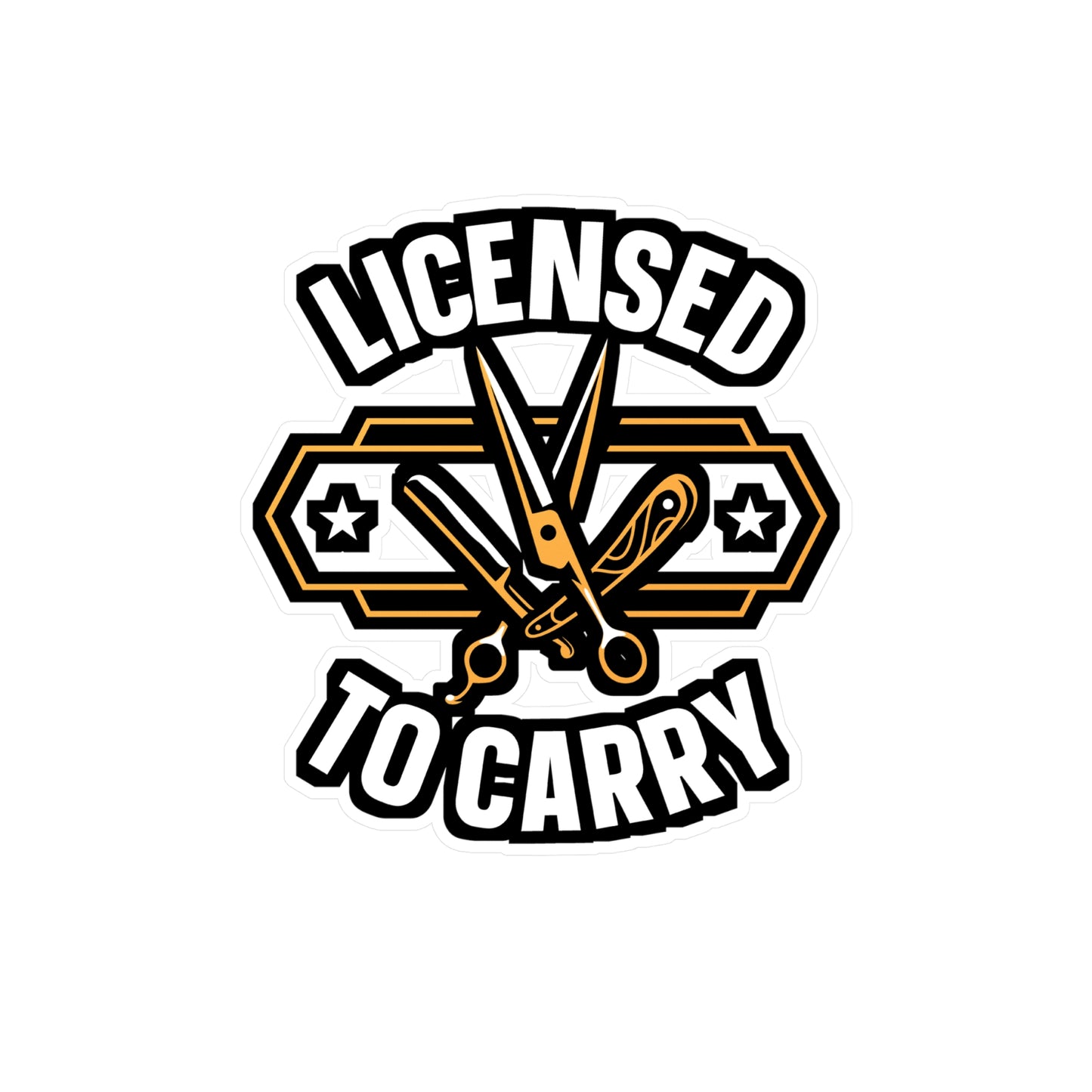 Licensed To Carry - Hairdresser Sticker for Laptop Sticker. Water Bottle Sticker, Vinyl Brushing Decal - Hairdresser Gift