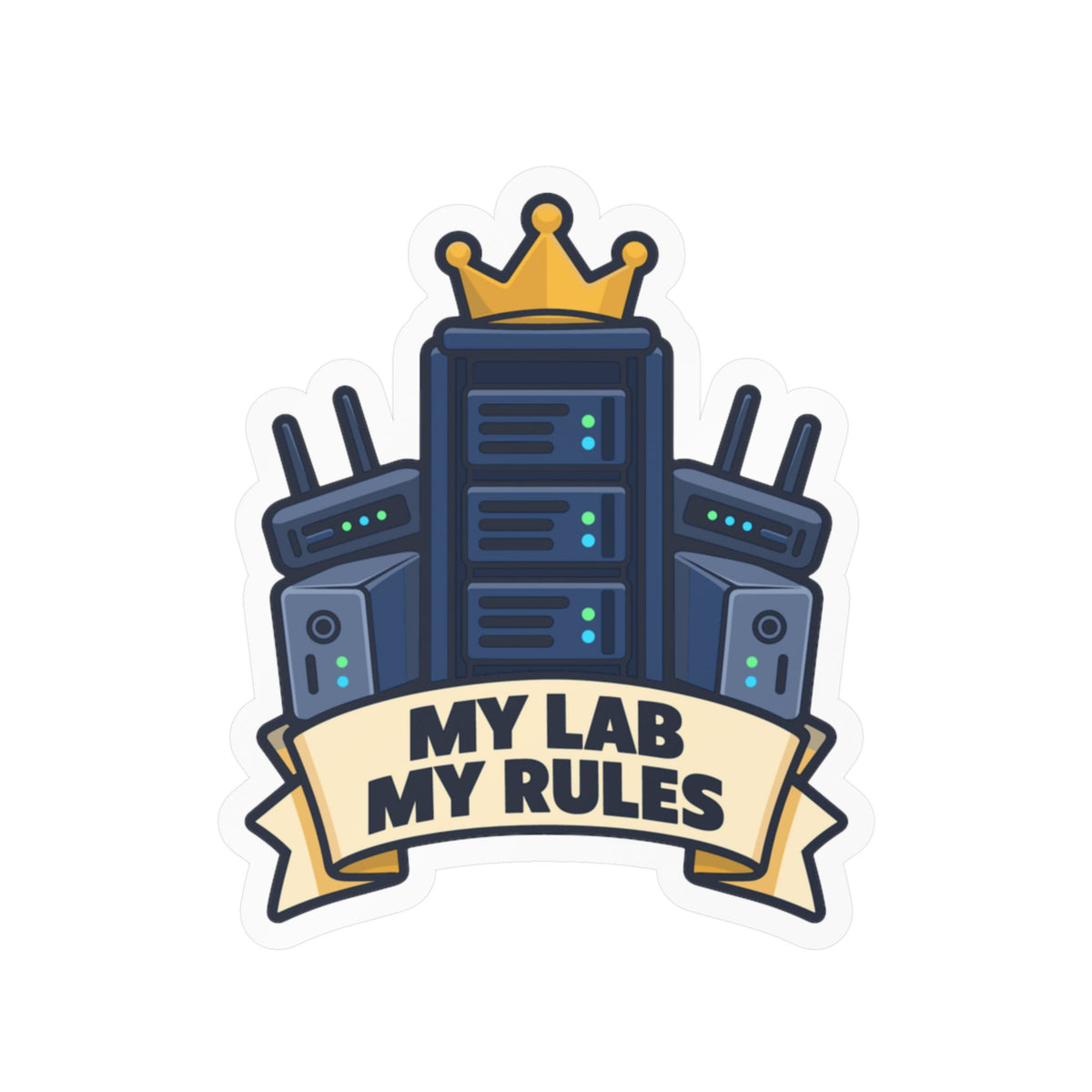tech Sticker - My Lab My Rules, Reboot Button and Bandage Design for Laptop and Water Bottle Decals