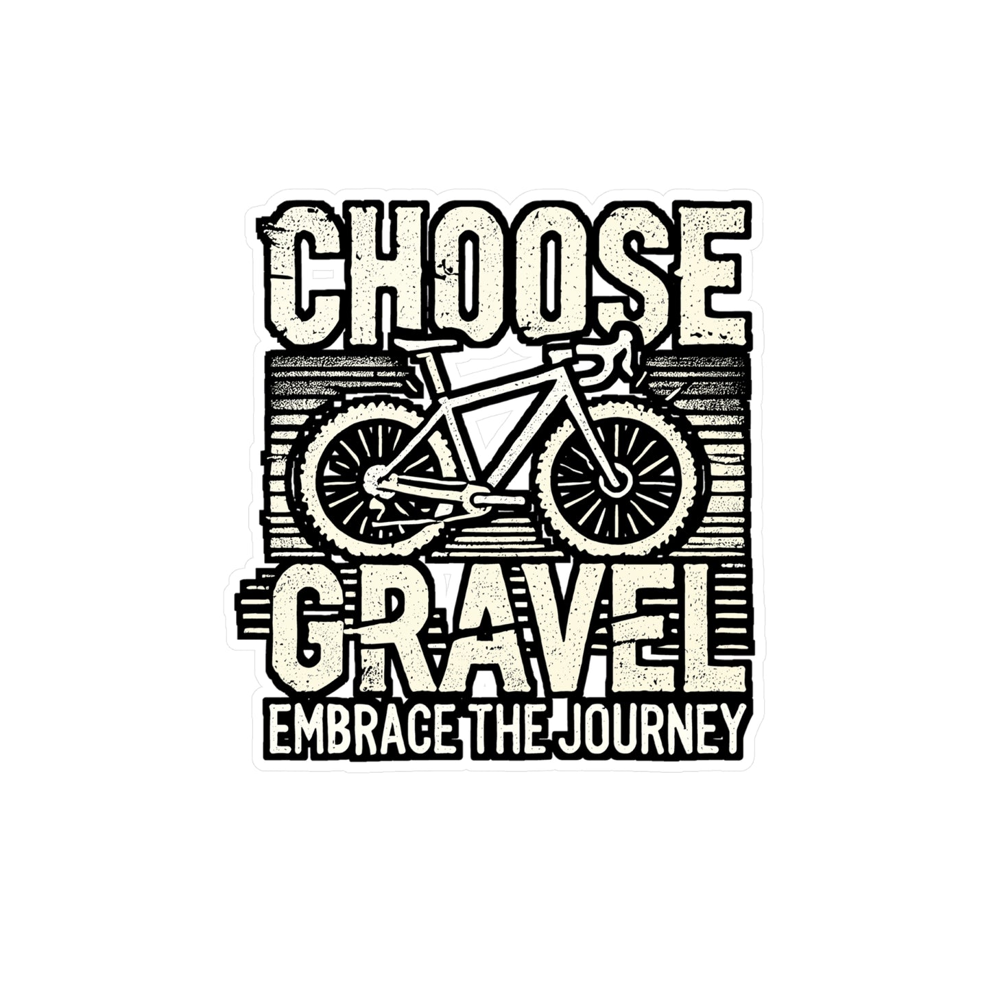 Choose Gravel – Vinyl Cycling Decal for Car Window, Laptop & Water Bottle | Gravel Chain Sticker, Cycling Gift