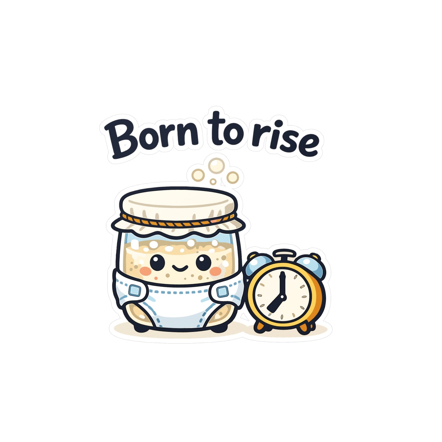 Baking Sticker Born to Rise Sourdough Baker Design – Waterproof Vinyl Decals for Laptop, Water Bottle, Fun Not Soggy