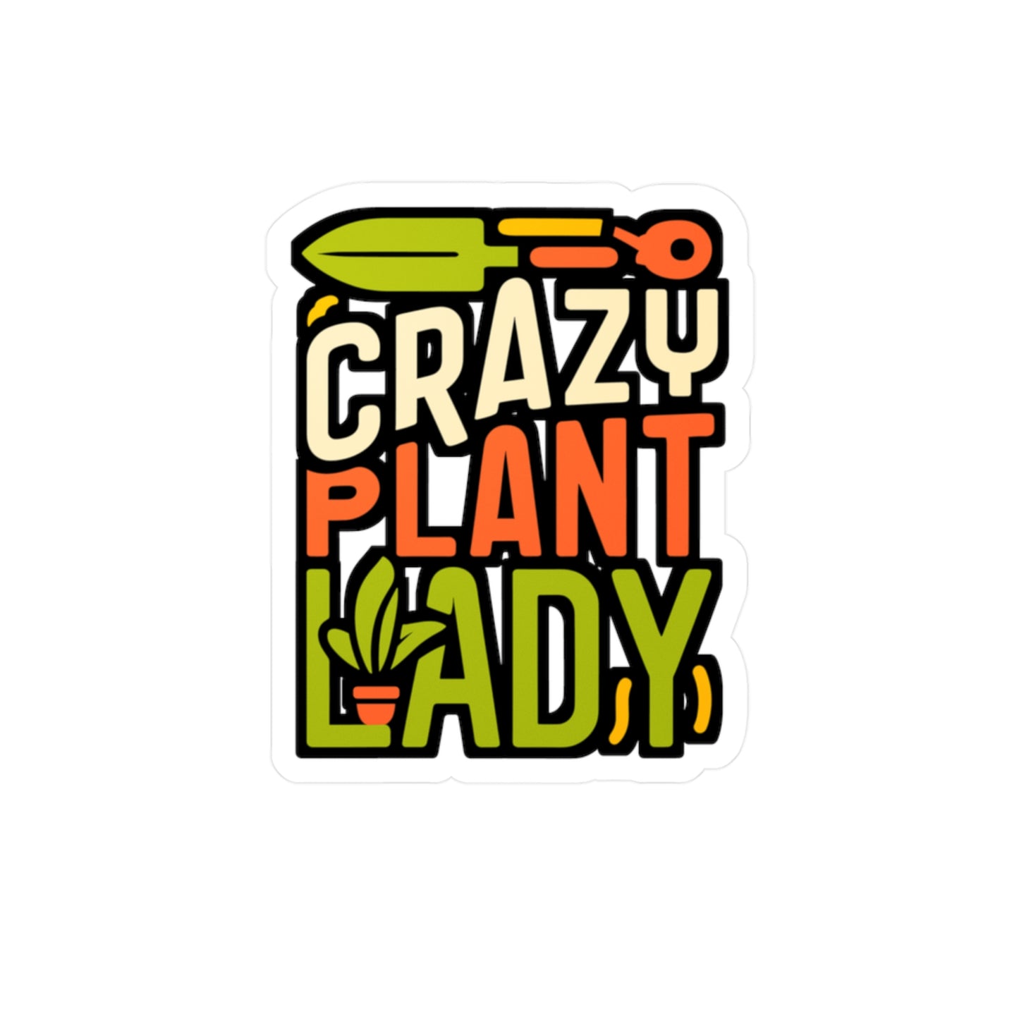 Crazy Plant Lady - Gardening Sticker for Laptop Sticker. Water Bottle Sticker, Vinyl Landscaper Decal - Gardening Gift