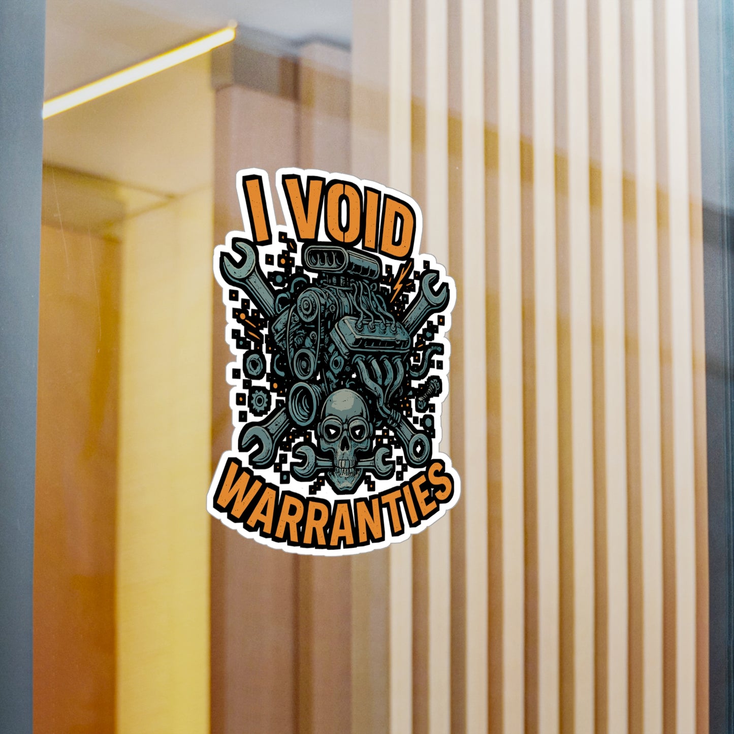 Mechanic Sticker - "I Void Warranties" Decals for Auto, Engine, Mechanical Tools, Waterproof Vinyl for Laptop or Toolbox