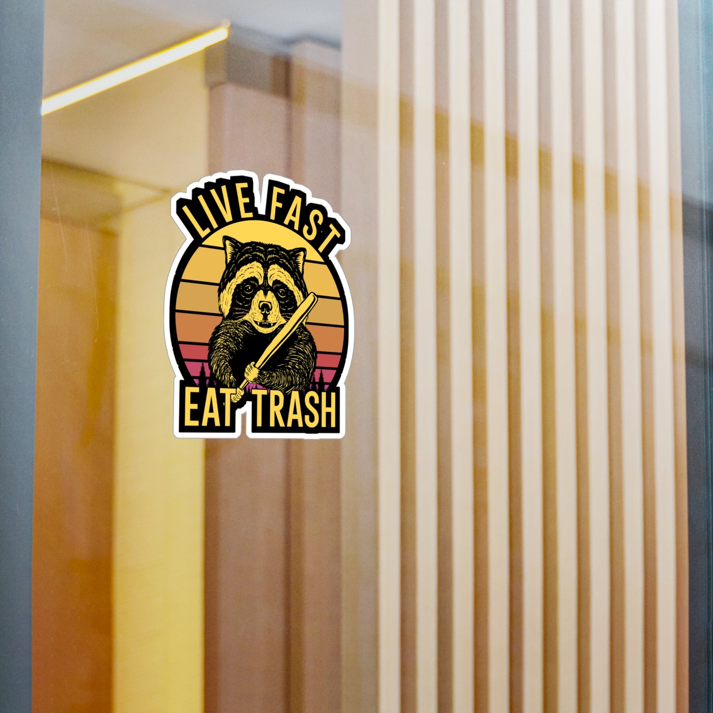 Live Fast Eat Trash - Camping Sticker for Wall, Laptop, Window, Truck, Car Camping Gift Vinyl Camping ground Decal Sticker