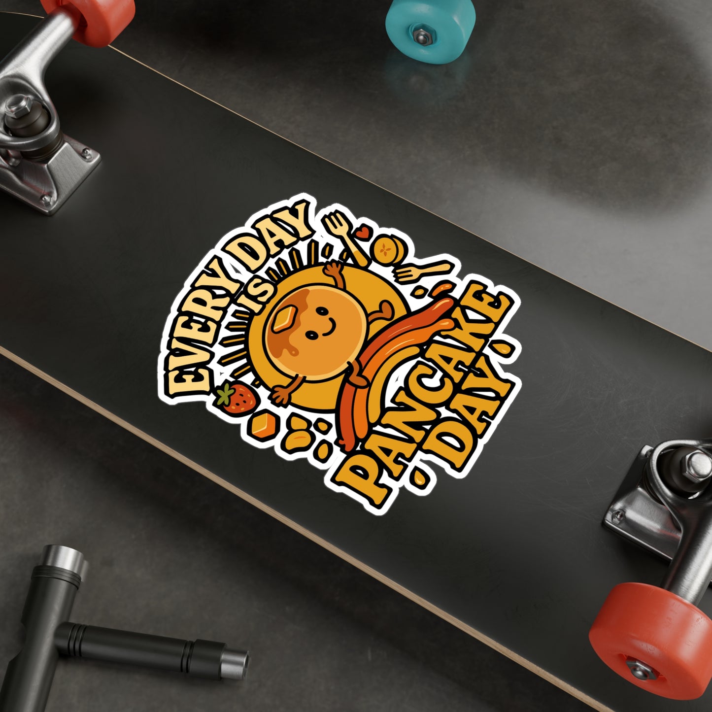Every Day Is Pancake Day - Pancakes Sticker for Laptop, Water Bottle – Fun Gift for Breakfast Lovers, Foodies, Friends