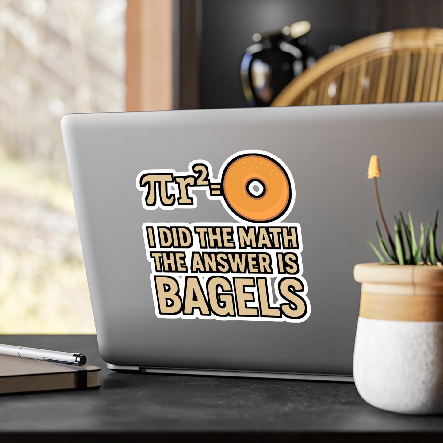 I Did The Math The Answer Is Bagels – Funny Bagel Sticker for Laptop or Water Bottle | Vinyl Breakfast Decal, Food Lover Gift
