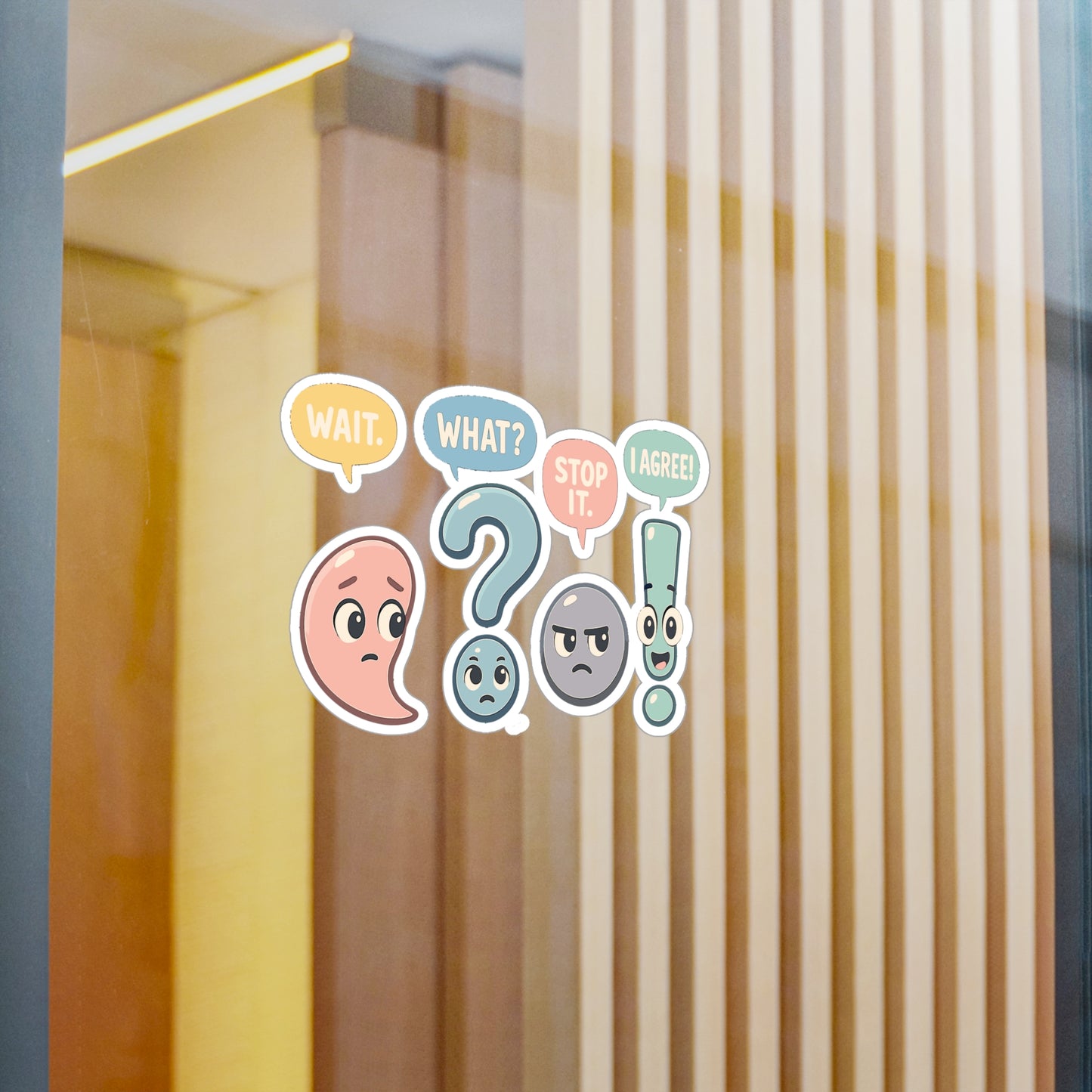 Punctuation Sticker – "Wait What" Decals for Grammar & Linguistics Fans, Waterproof Vinyl for Laptop, Water Bottle, Dialogue Lovers