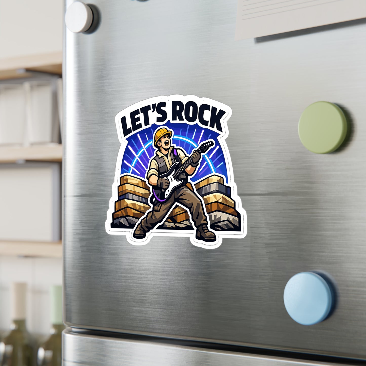 Geologie Sticker Let's Rock Geology Rocks Minerals Tectonics Vinyl Sticker Decals for Laptop Water Bottle Waterproof
