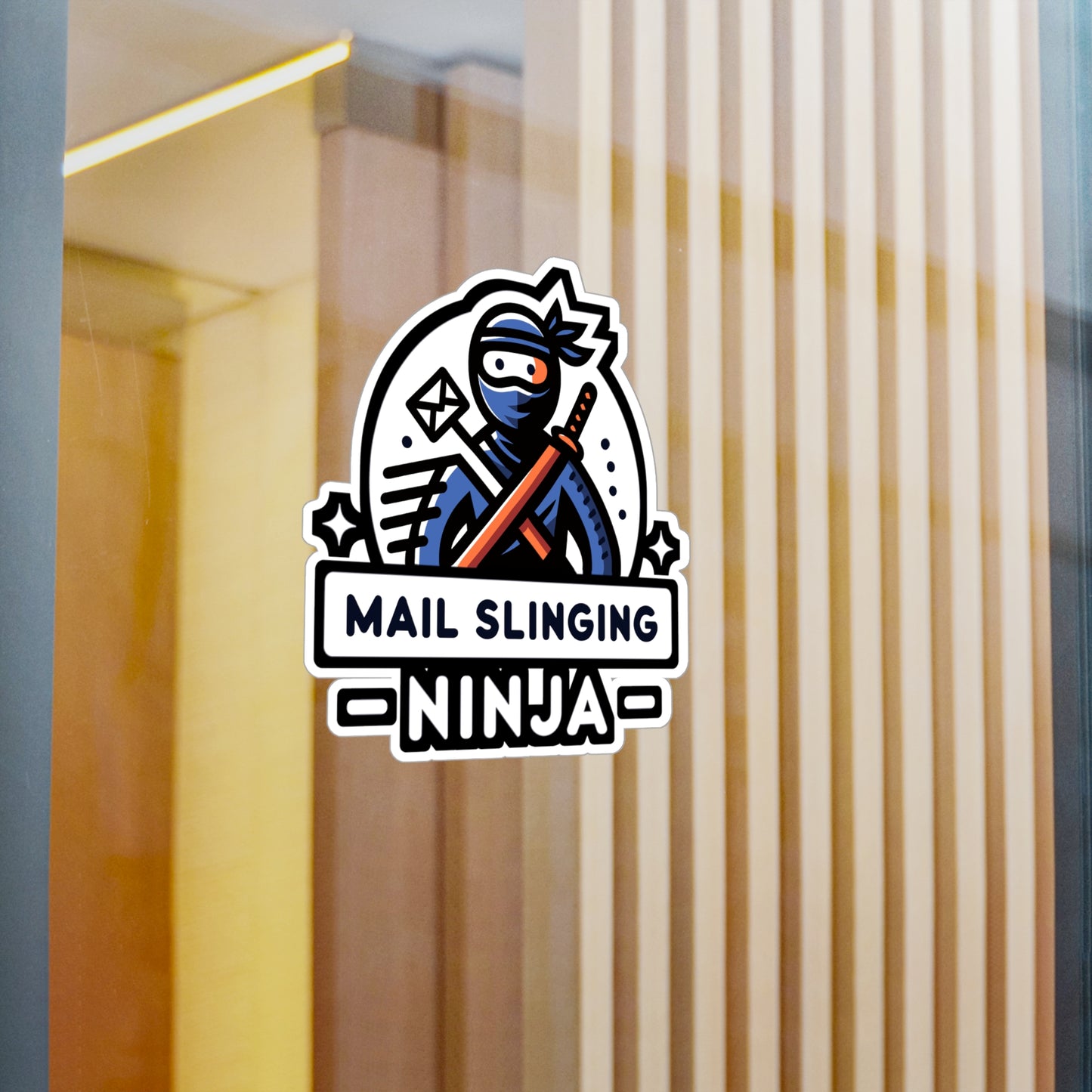 Mail Slinging Ninja  - Postal worker Sticker for Window Laptop Sticker. Water Bottle Sticker, Vinyl Funny postal worker Decal - Postal worker Gift