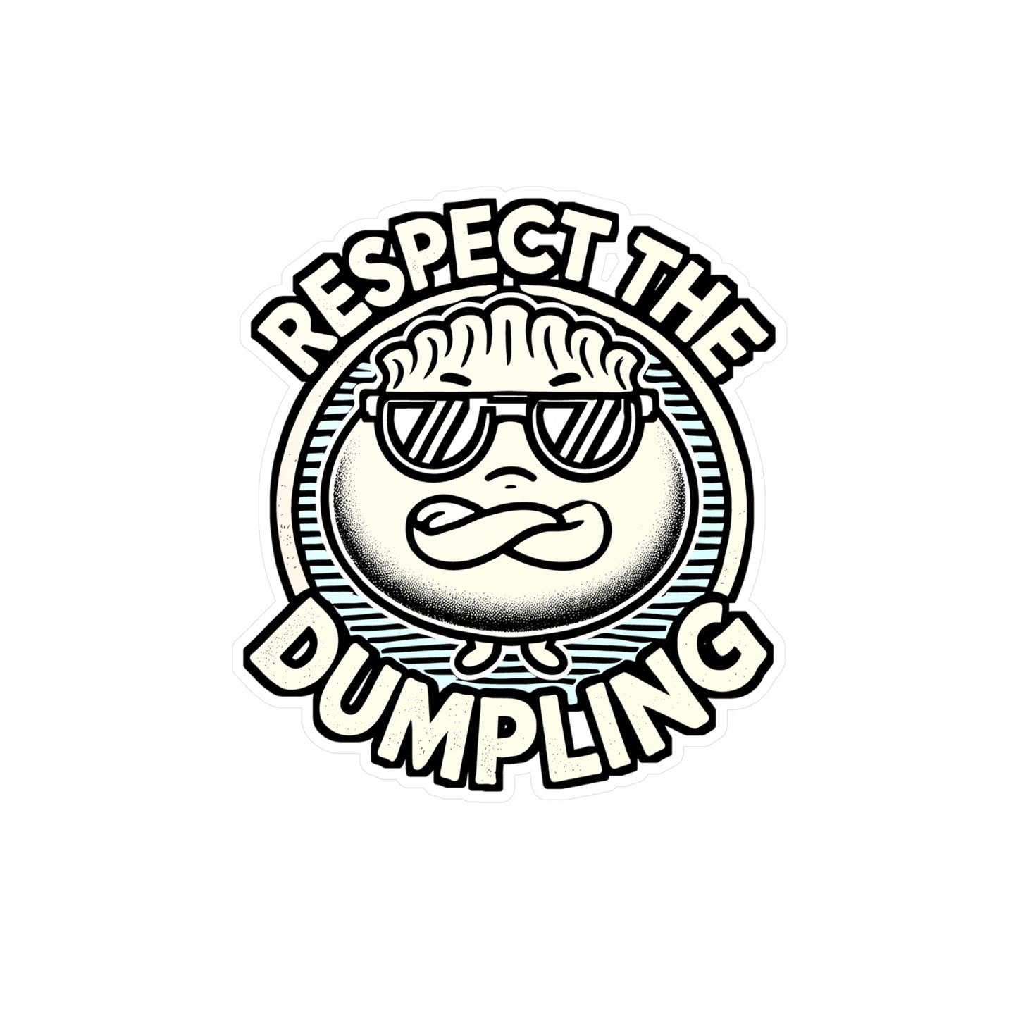 Respect The Dumpling – Vinyl Dumpling Sticker for Laptop or Water Bottle | Funny Gift for Dumpling Lovers