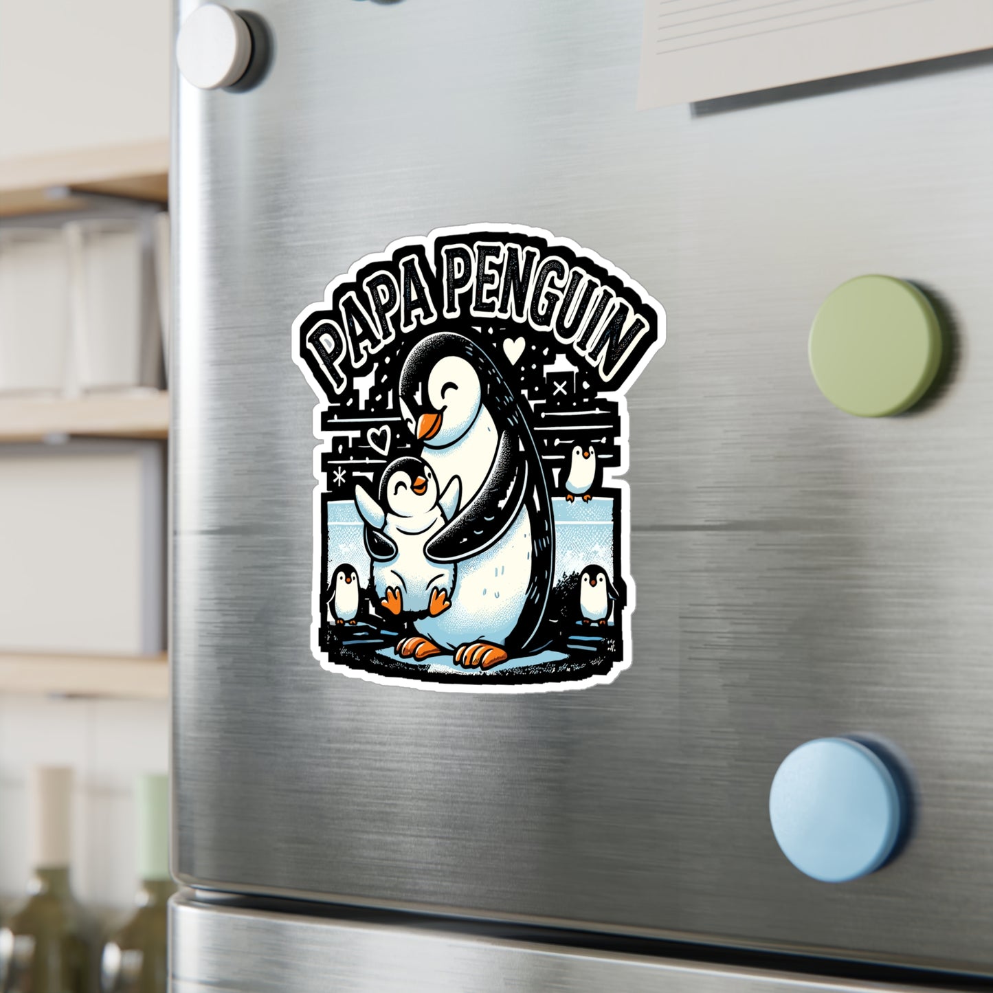 Papa Penguin - Penguin Sticker for Car Window Laptop Sticker. Water Bottle Sticker, Vinyl Papa Decal, Dad Sticker - Penguin Gift