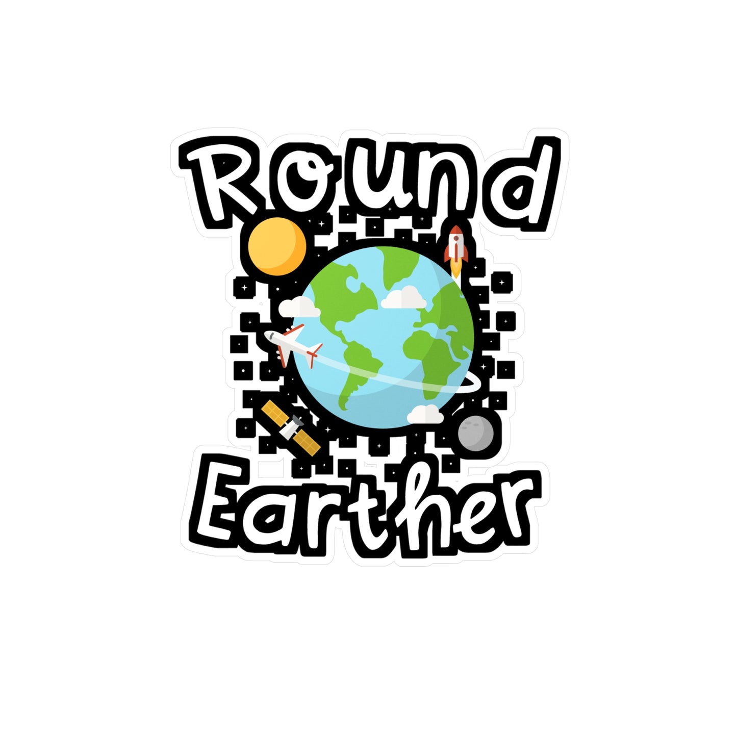 Round Earther - Earth Sticker for Wall, Laptop, Window, Truck, Car Earth Gift Vinyl Nature Decal Sticker