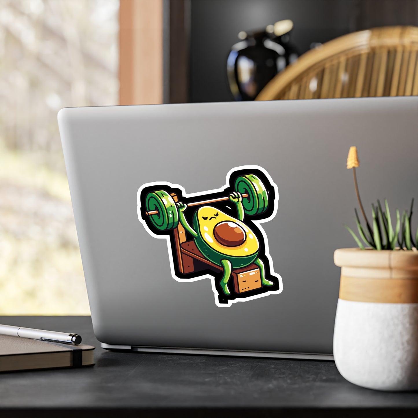 Avocado Weightlifter Bodybuilder - Bodybuilding Sticker for Car Laptop Sticker. Water Bottle Sticker, Vinyl Weightlifting Decal - Bodybuilding Gift