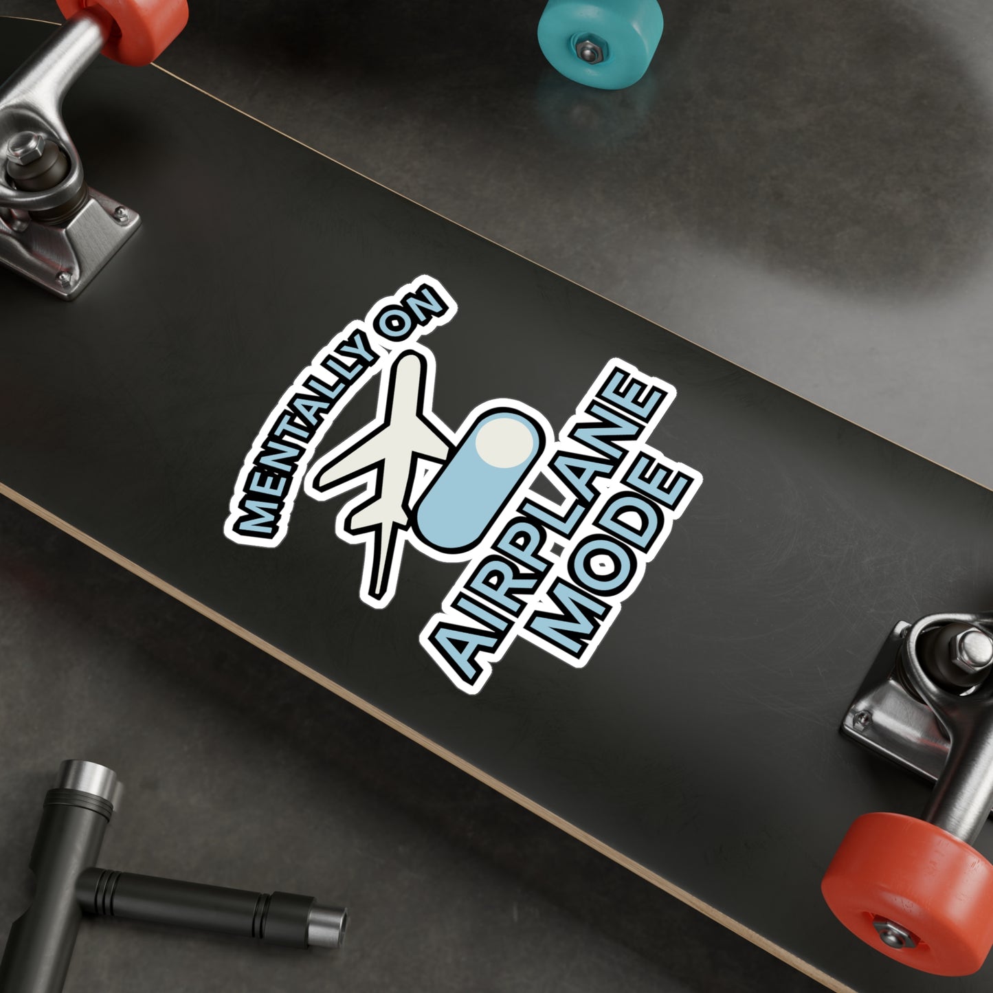 Travel Sticker "Mentally On Airplane Mode" – Vinyl Decals for Laptop, Water Bottle – Introvert, Solitude, Disconnect Gift, Waterproof