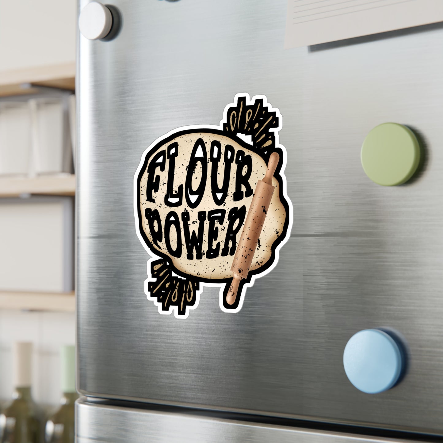 Flour Power - Baking Sticker for Car Window Laptop Sticker. Water Bottle Sticker, Vinyl Cake-decorator Decal, Baker Sticker - Baking Gift