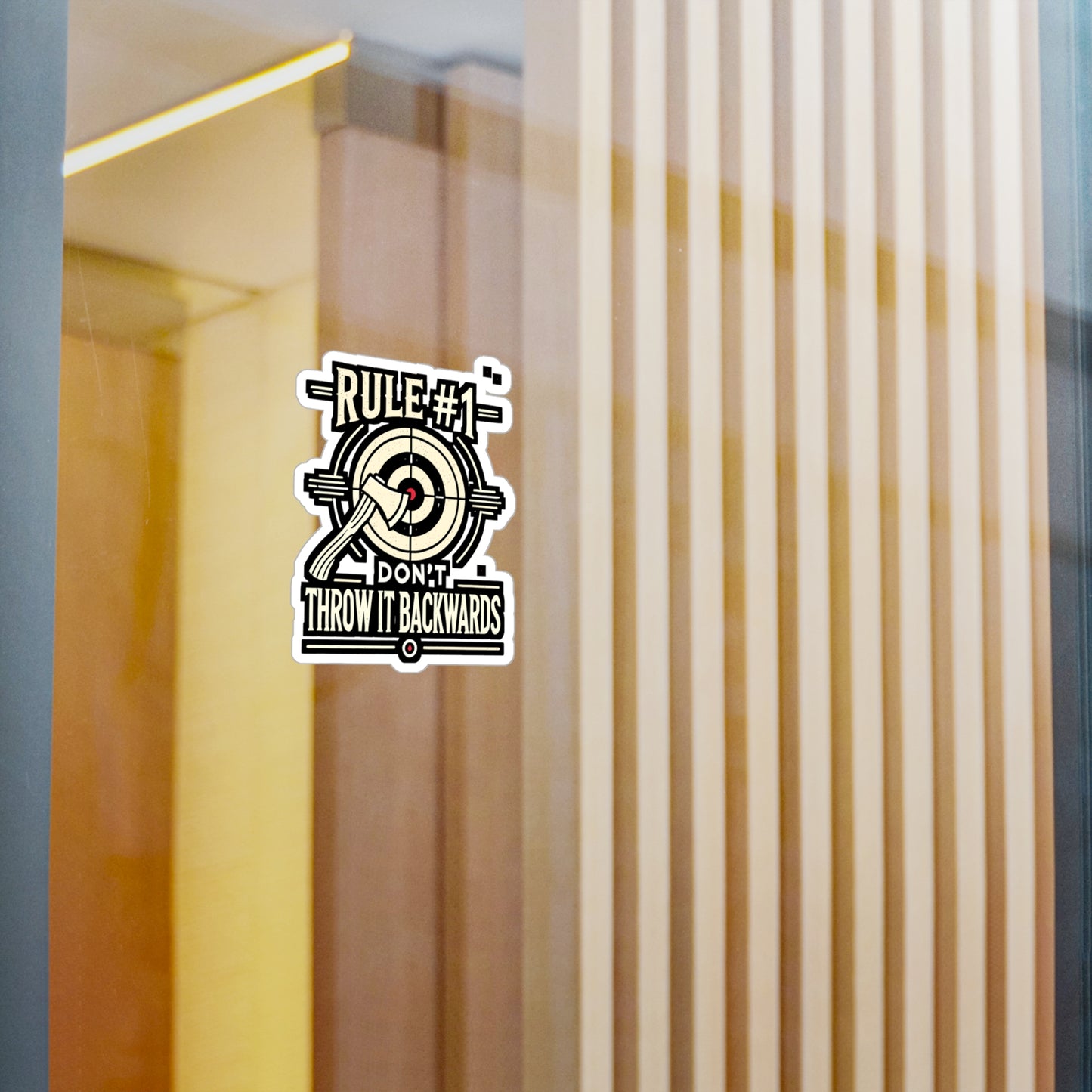Rule #1  Don't Throw It Backwards - Axe-throwing Sticker for Laptop Sticker. Water Bottle Sticker, Vinyl Knife Decal - Axe-throwing Gift