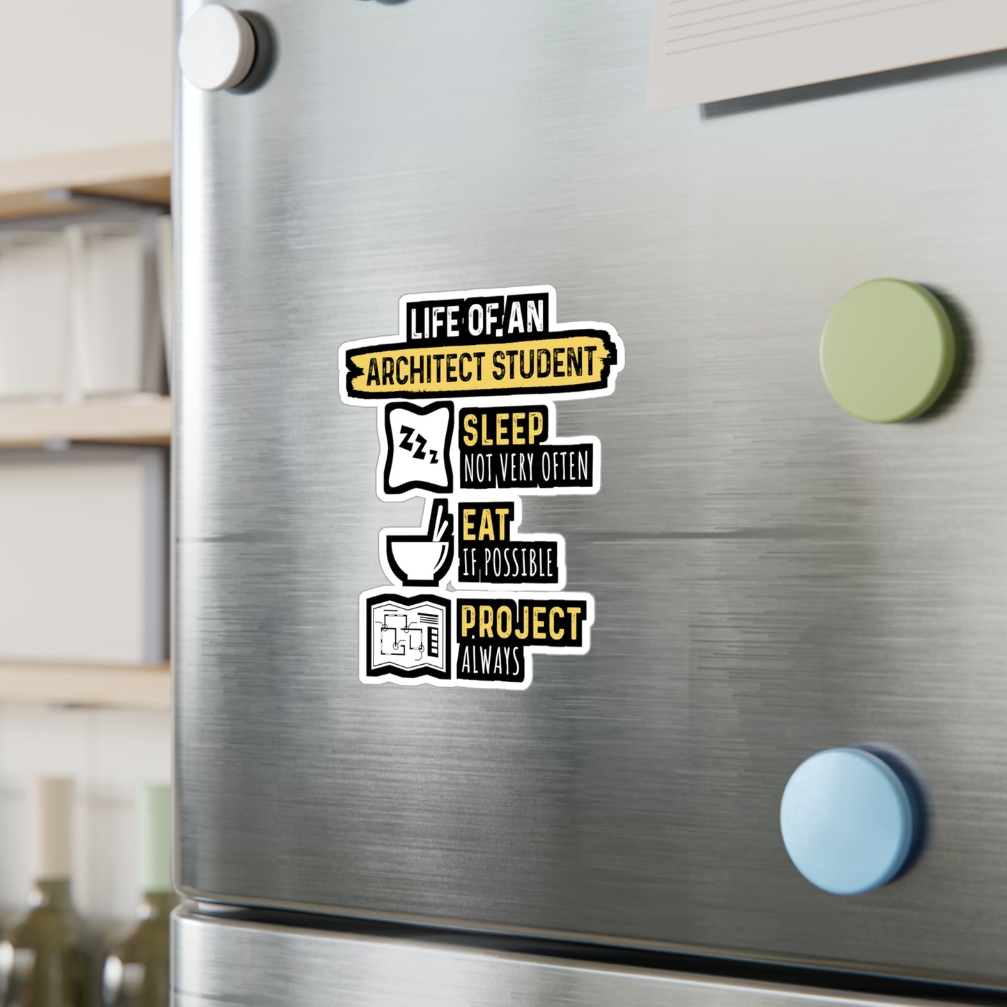 Life of An Architect Student - Architecture Sticker for Laptop Sticker. Water Bottle Sticker, Vinyl Studio Decal - Architecture Gift