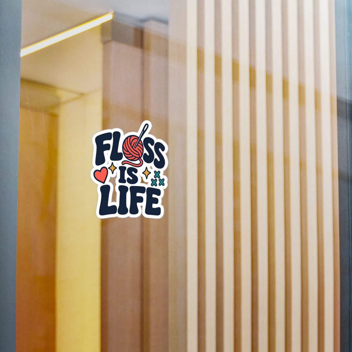 Embroidery Sticker - Floss is Life Decals for Needlework and Stitching Fans - Crafting Decor for Laptops & Water Bottles