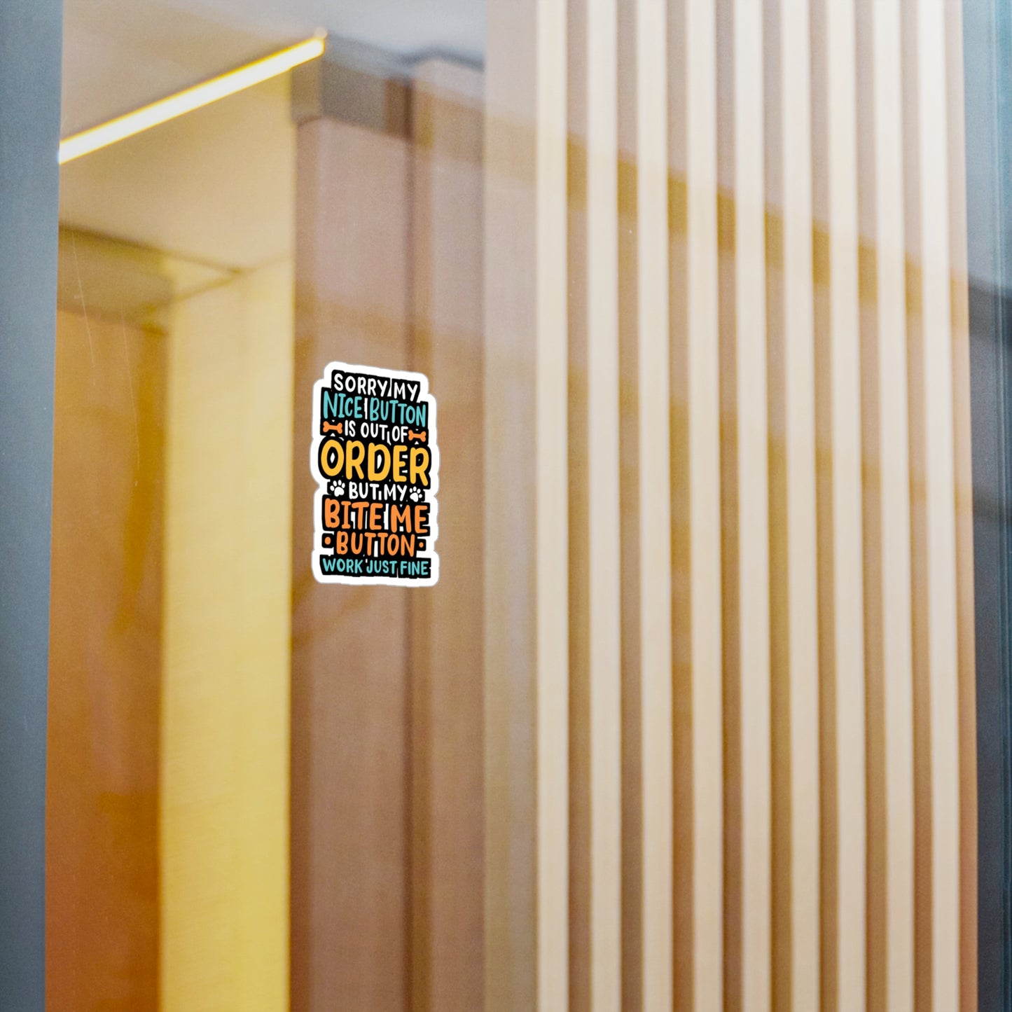 My Nice Button Is Out Of Order - Chihuahua Sticker for Laptop Sticker. Water Bottle Sticker, Vinyl Chiweenie Decal - Chihuahua Gift