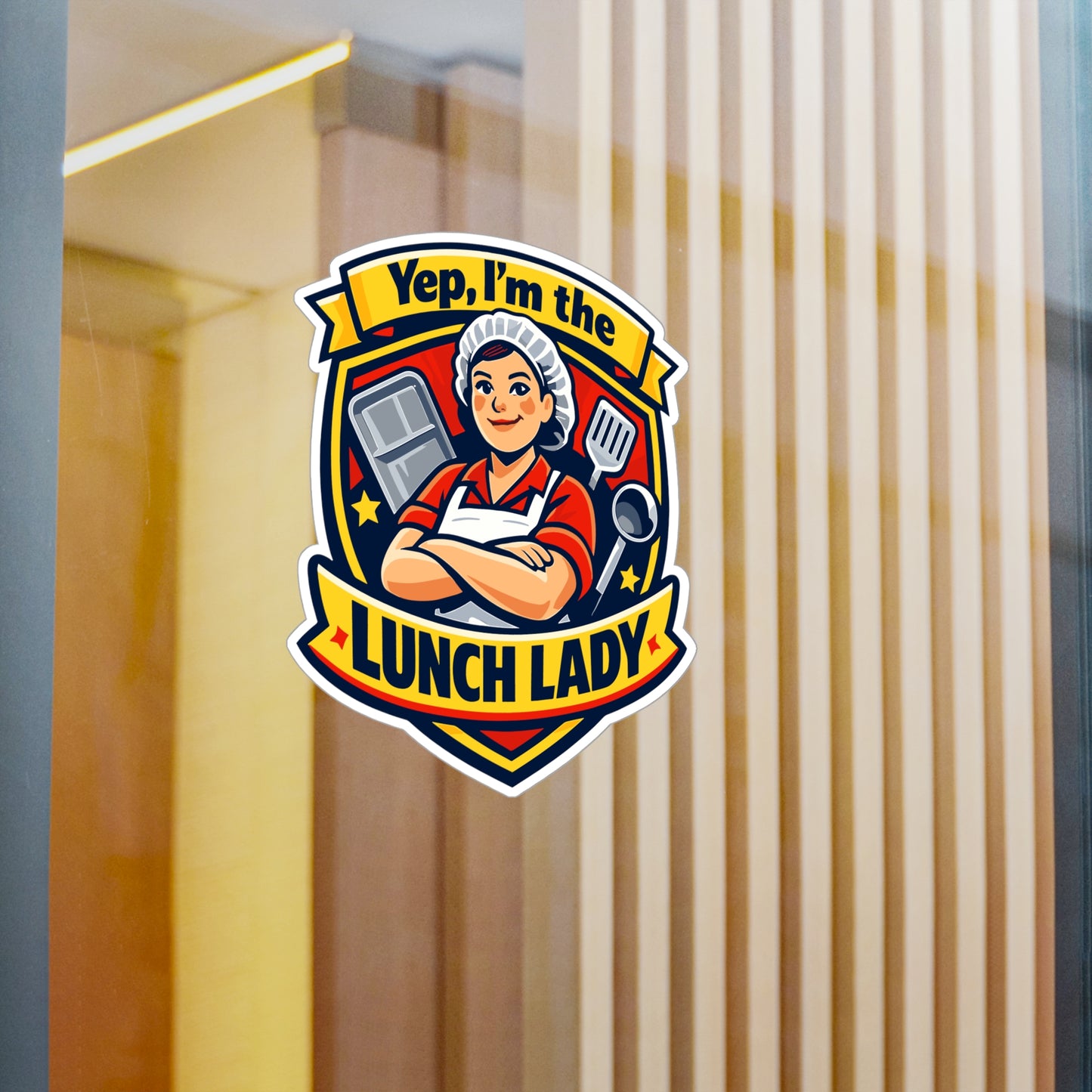 Lunch Lady Sticker Yep, I'm the Lunch Lady Funny School Canteen Vinyl Waterproof Decals for Laptop Water Bottle