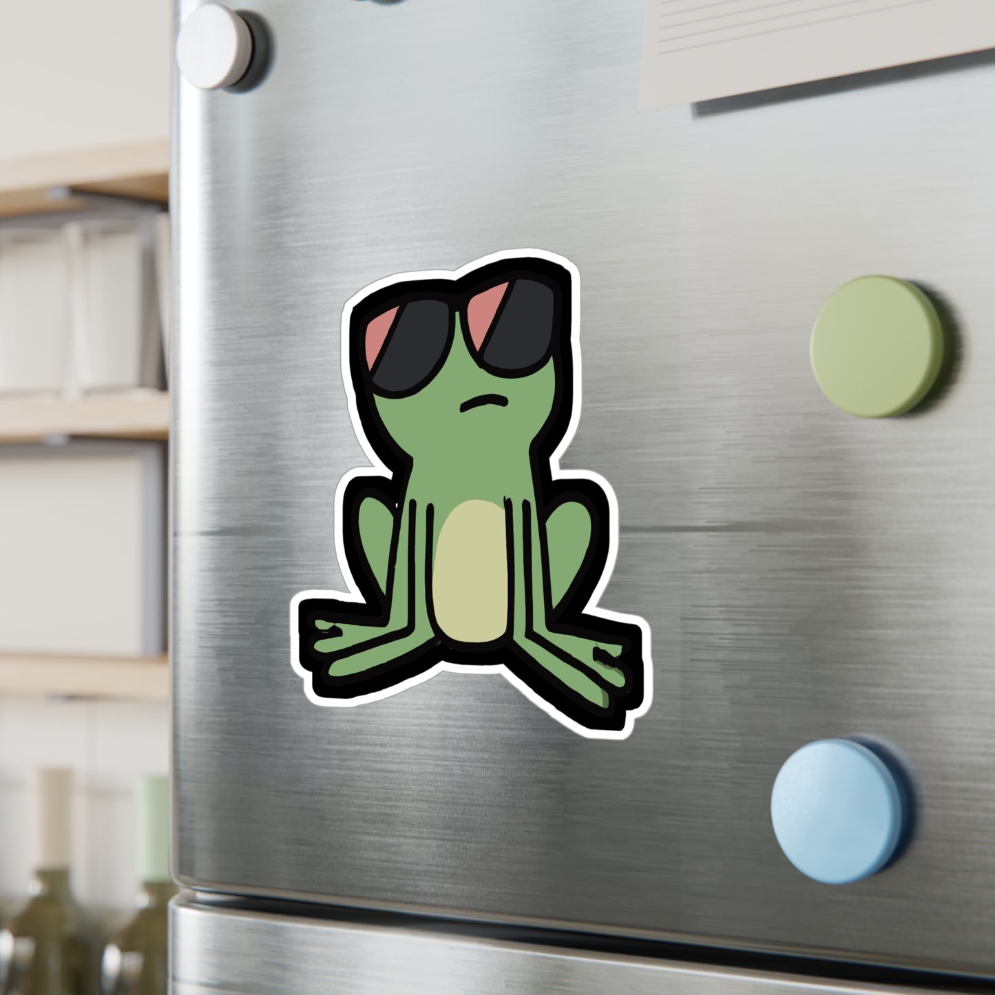 Frog with Sunglasses - Frog Sticker for Car Window Laptop Sticker. Water Bottle Sticker, Vinyl Sunglasses Decal, Cool Sticker - Frog Gift