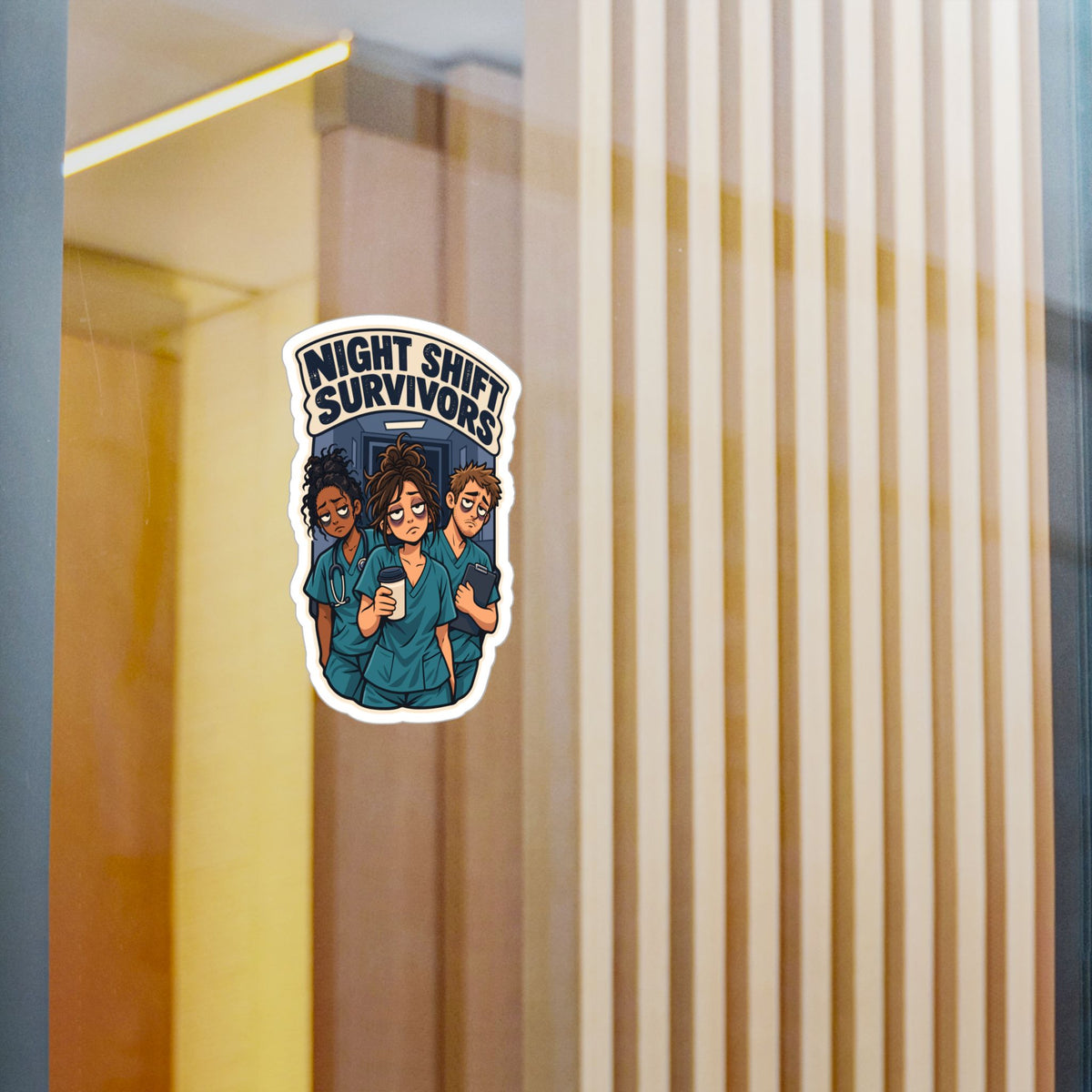 Nurse Sticker – Night Shift Survivors Waterproof Vinyl Decals for Laptop, Water Bottle, Nursing Student Gift, Nursing School Degree