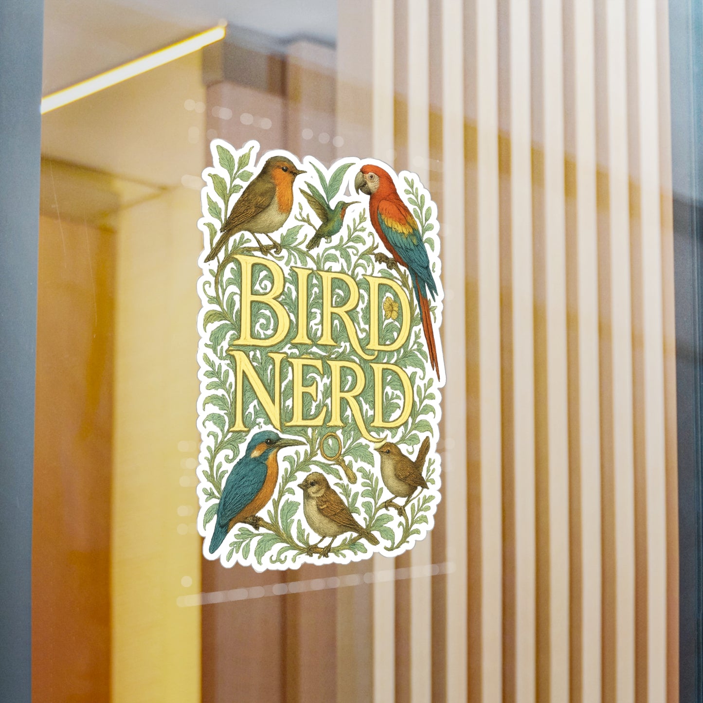 Ornithology Sticker "Bird Nerd" Decals – Birdwatching Gift, Vinyl Feathers Migration for Laptop, Water Bottle, Waterproof