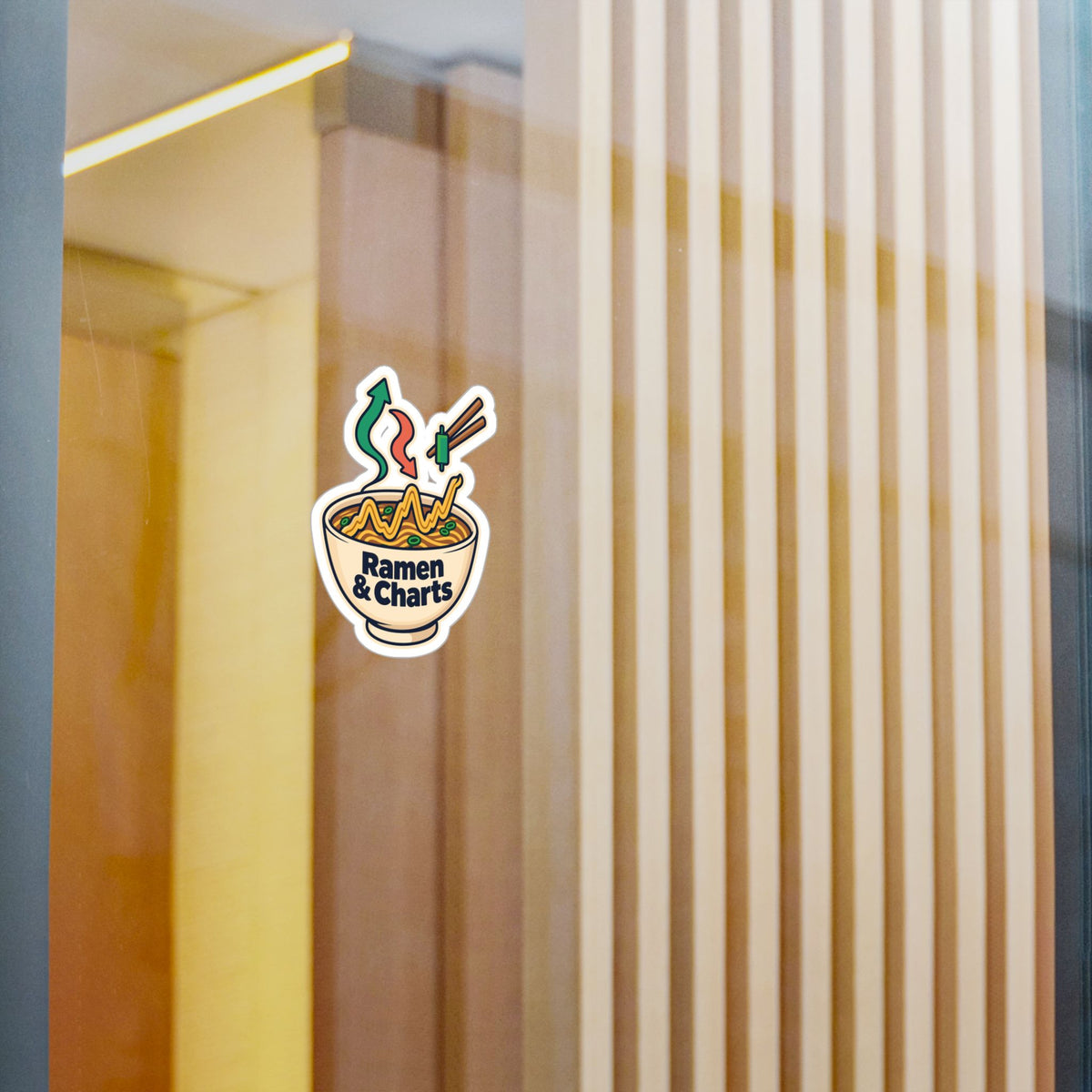 Day Trading Sticker - Ramen & Charts Design for the Stock Market and Forex Trader - Laptop and Water Bottle Decals