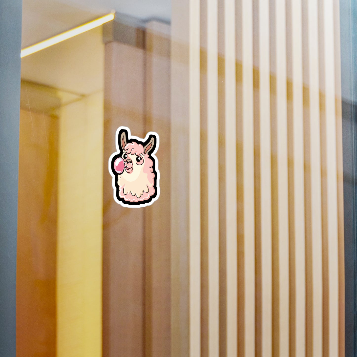 Llama with Bubblegum - Llama Sticker for Car Window Laptop Sticker. Water Bottle Sticker, Vinyl Bubblegum Decal, Quirky Sticker - Llama Gift