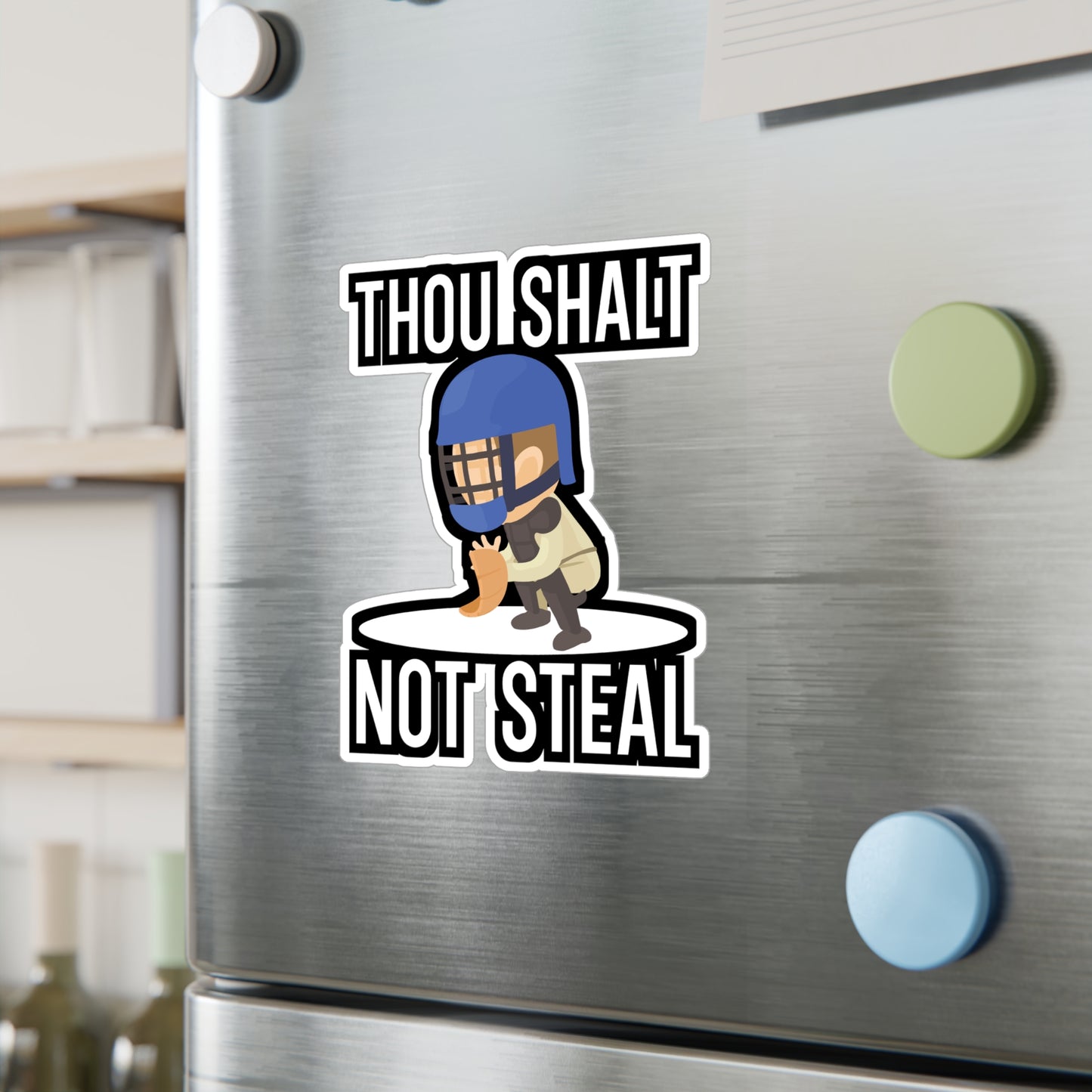 Thou Shalt Not Steal - Softball Sticker for Car, Wall, Laptop, Window, Truck Softball Gift Vinyl Baseball Decal Sticker