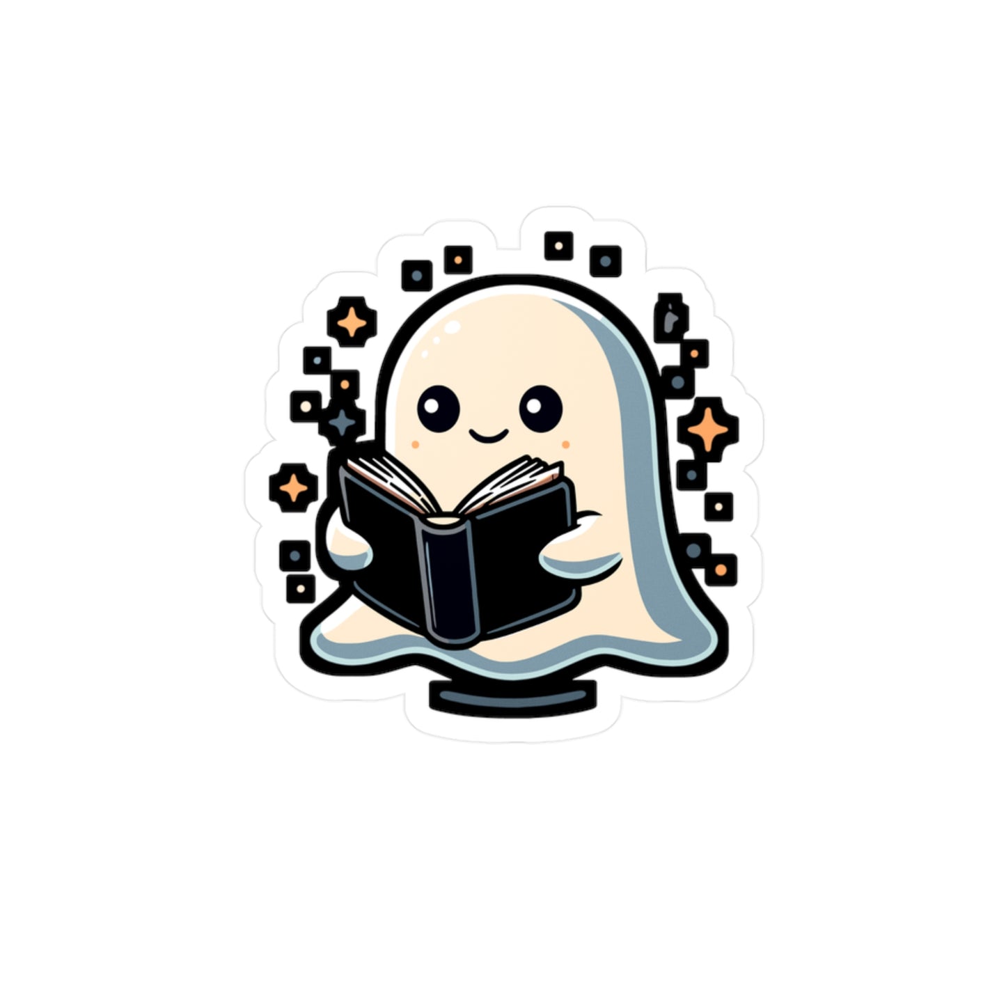 Bookworm Halloween Ghost - Ghost Sticker for Car Window Laptop Sticker. Water Bottle Sticker, Vinyl Spooky Decal, Boo Sticker - Ghost Gift