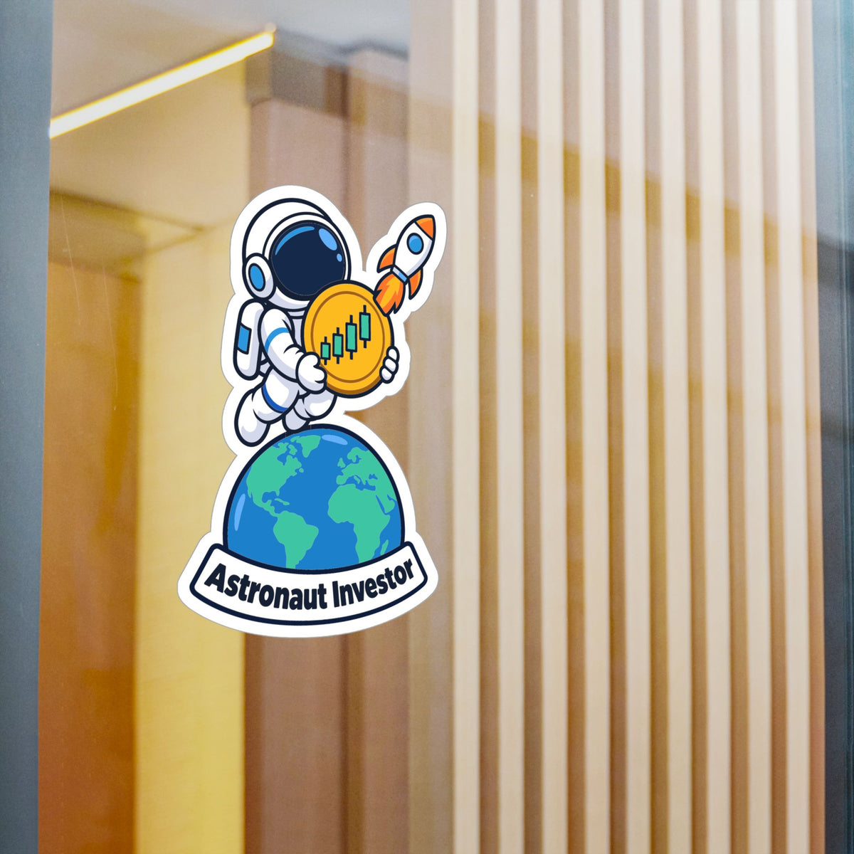 Day Trading Sticker - Astronaut Investor Design for Stock Market and Forex Traders, Laptop and Water Bottle Decals