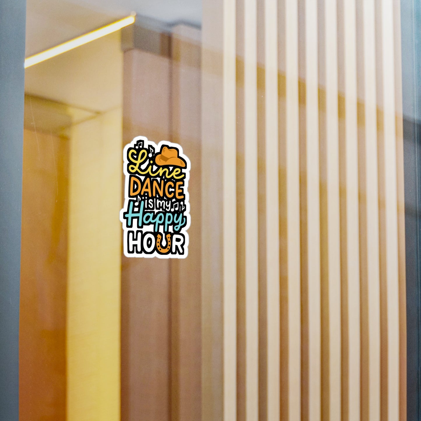 Line Dance Is My Happy Hour - Line dance Sticker for Laptop Sticker. Water Bottle Sticker, Vinyl Dancer Decal - Line dance Gift