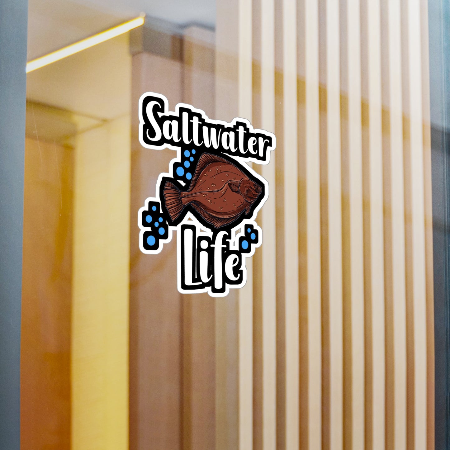 Saltwater Life - Fishing Sticker for Wall, Laptop, Window, Truck, Car Fishing Gift Vinyl Fish Decal Sticker