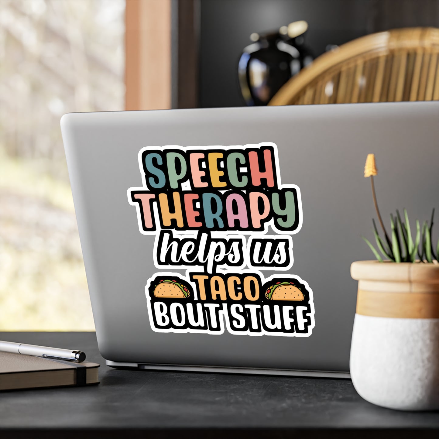 Speech Therapy helps us Taco Bout Stuff | Speech-pathology Sticker | Phoneme Decals | Speech-pathology Gift