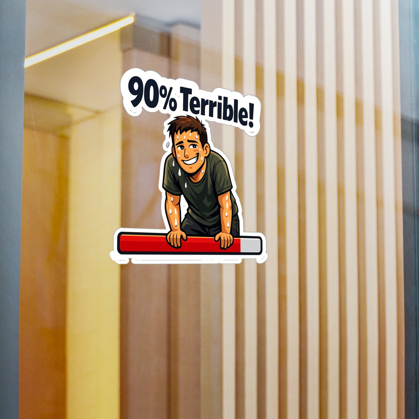Krav Maga Sticker "90% Terrible!" Funny Martial Arts Self Defense decals, Waterproof Vinyl for Laptop Water Bottle