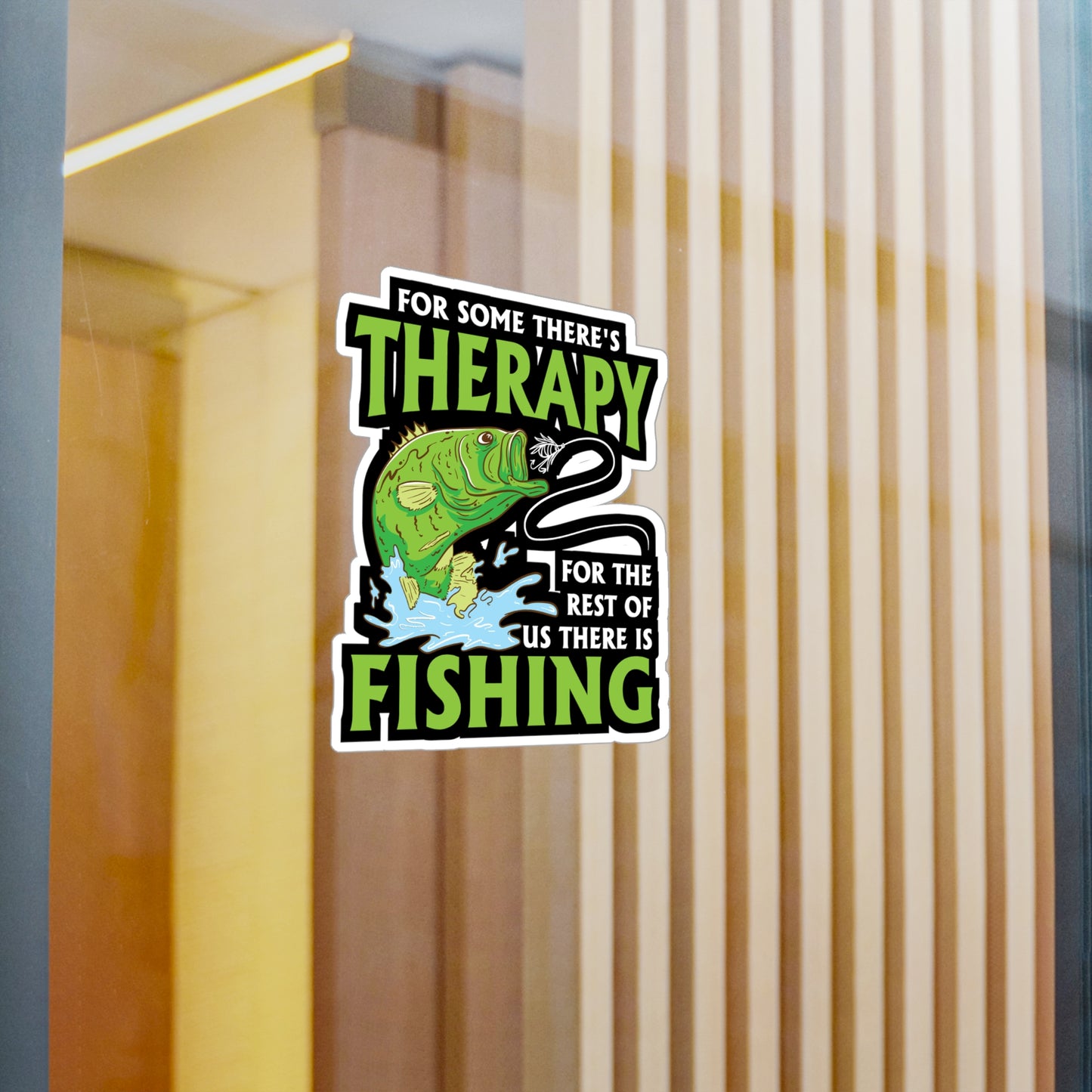 For Some There's Therapy For The Rest Of Us There Is Fishing - Fishing Sticker for Laptop Sticker. Water Bottle Sticker, Vinyl Angling Decal - Fishing Gift